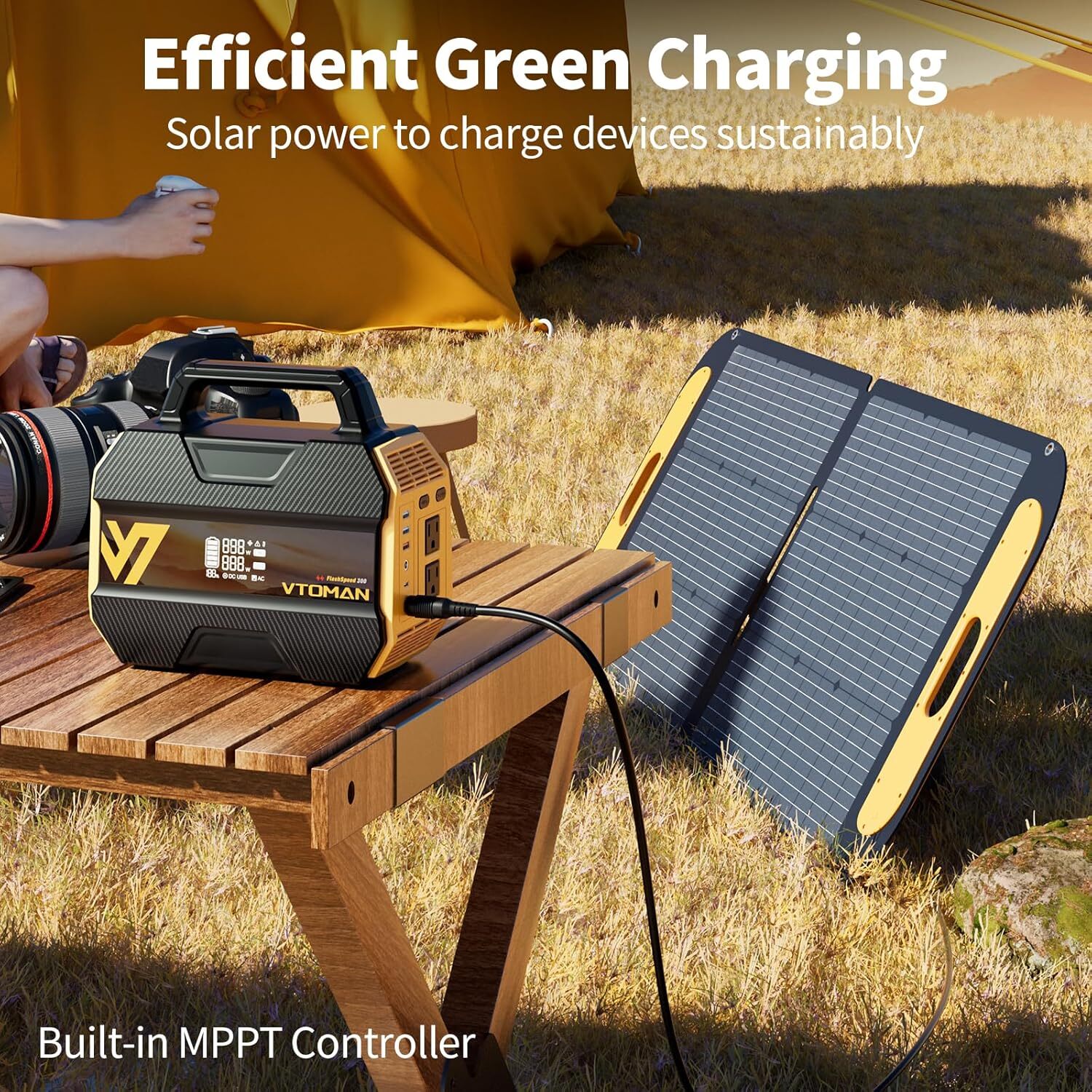 VTOMAN FlashSpeed 300 Portable Power Station 300W, 230Wh Solar Generator LiFePO4