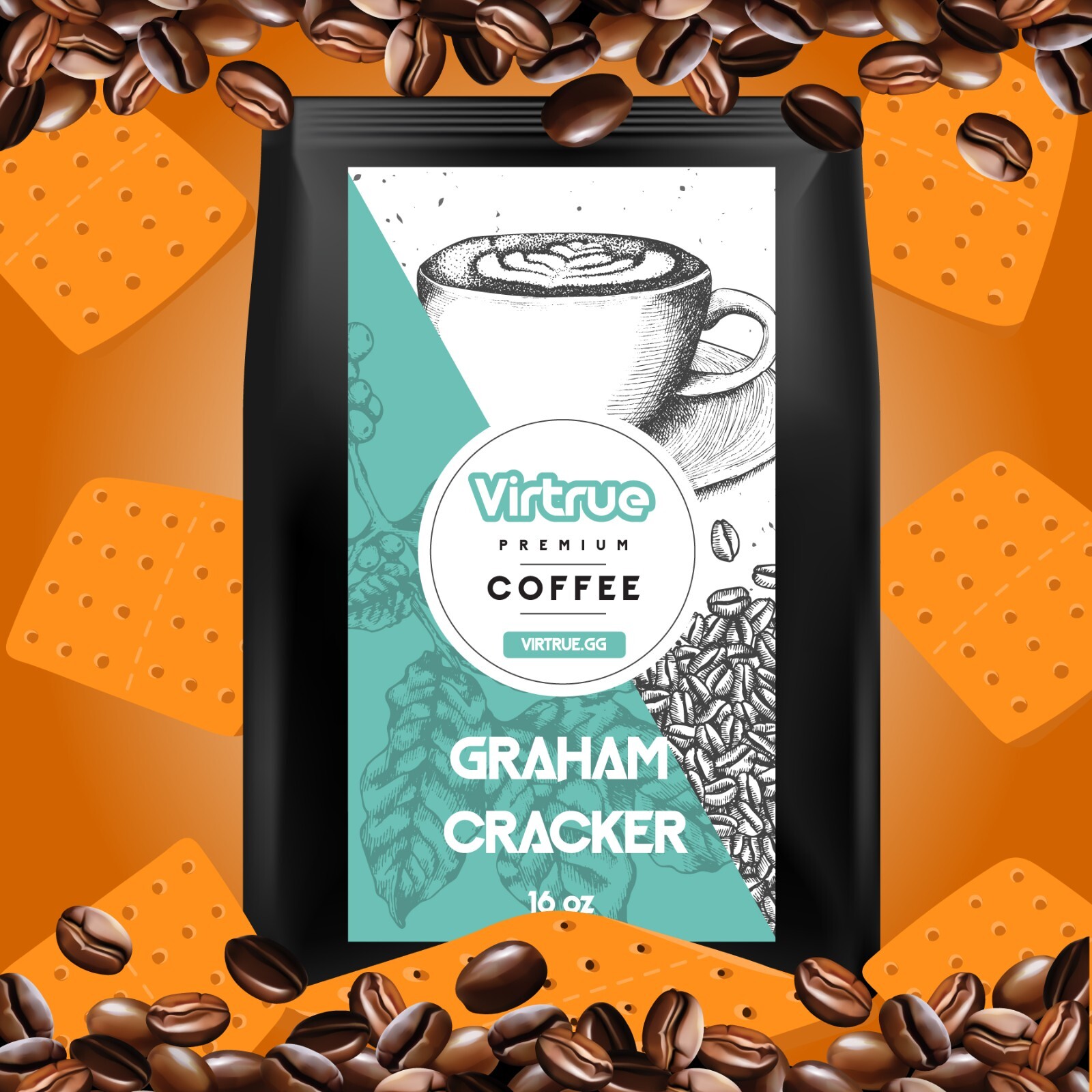 Graham Cracker Flavored Coffee 16oz – Ground or Whole Bean – 5 Stars – Fast Ship