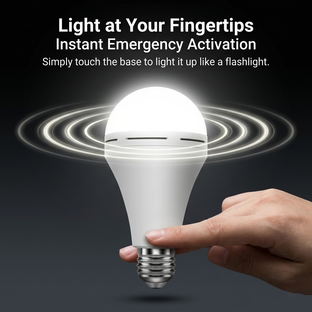 4 Pack Self Charging Emergency LED Light Bulbs for Power Outage