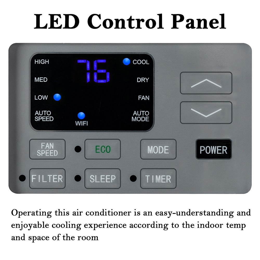 14000 BTU 115V Window Air Conditioner w/Remote Control & LED Digital Panel, Wifi