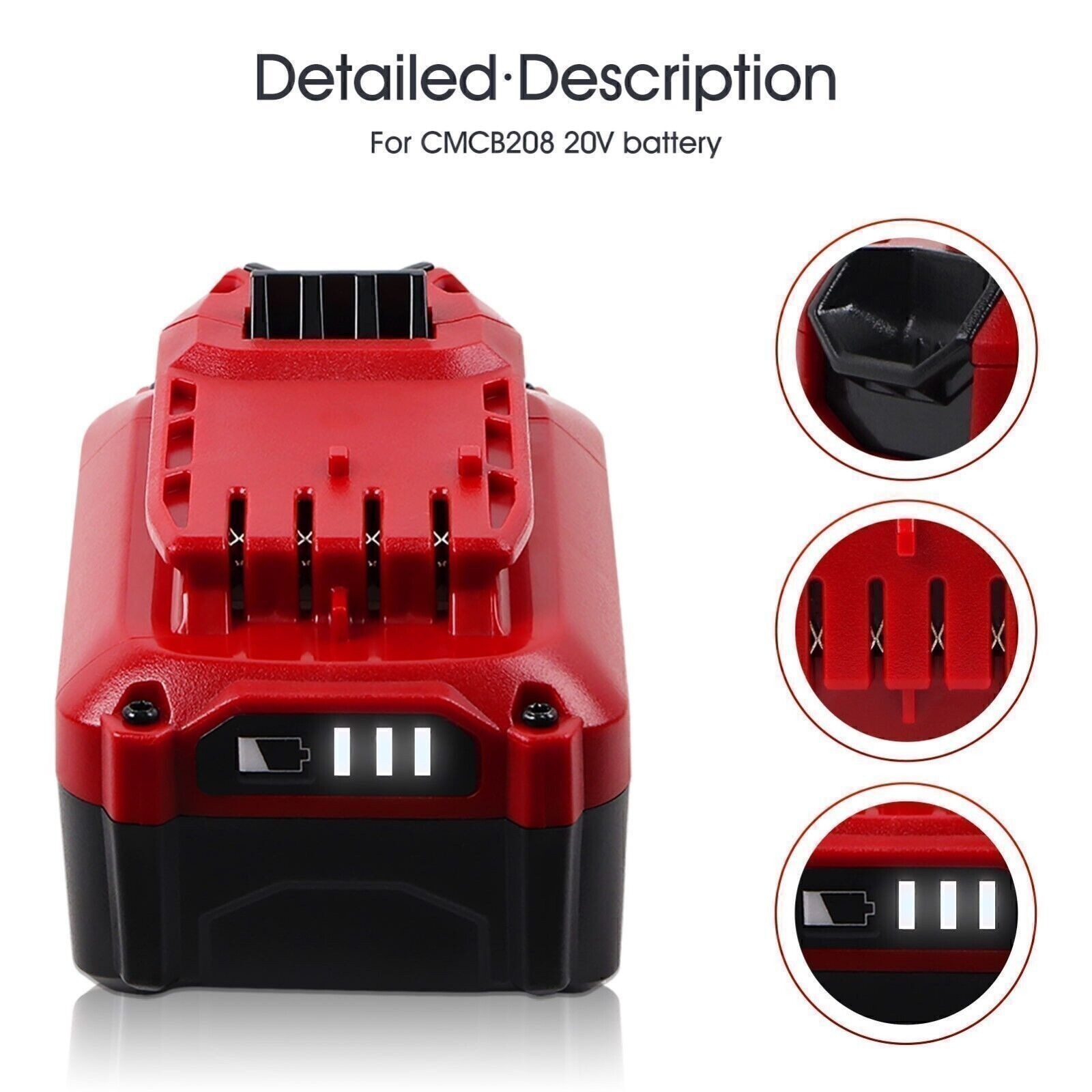 8.0Ah For Craftsman V20 20V MAX Lithium Battery CMCB205 CMCB204 CMCB202 Battery
