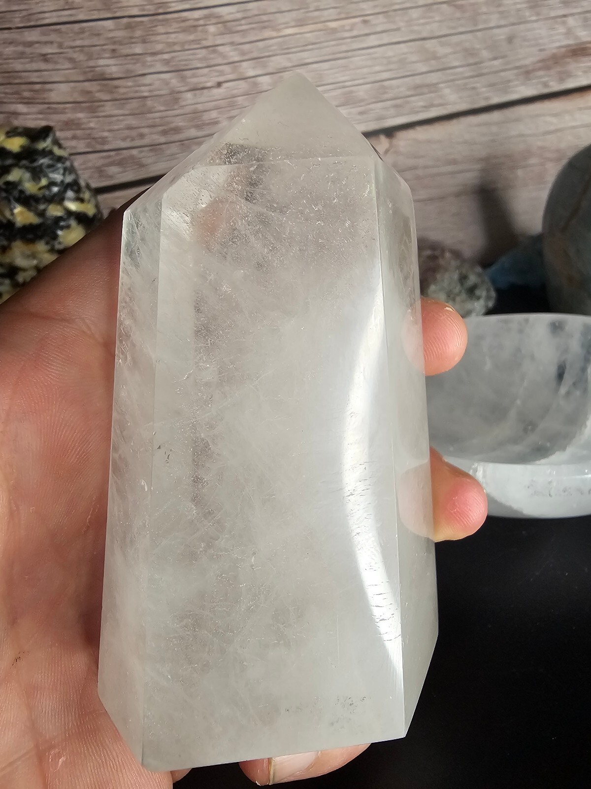 1.7 lb Clear Quartz Tower & Charging Bowl Bundle Natural Crystal Healing Set