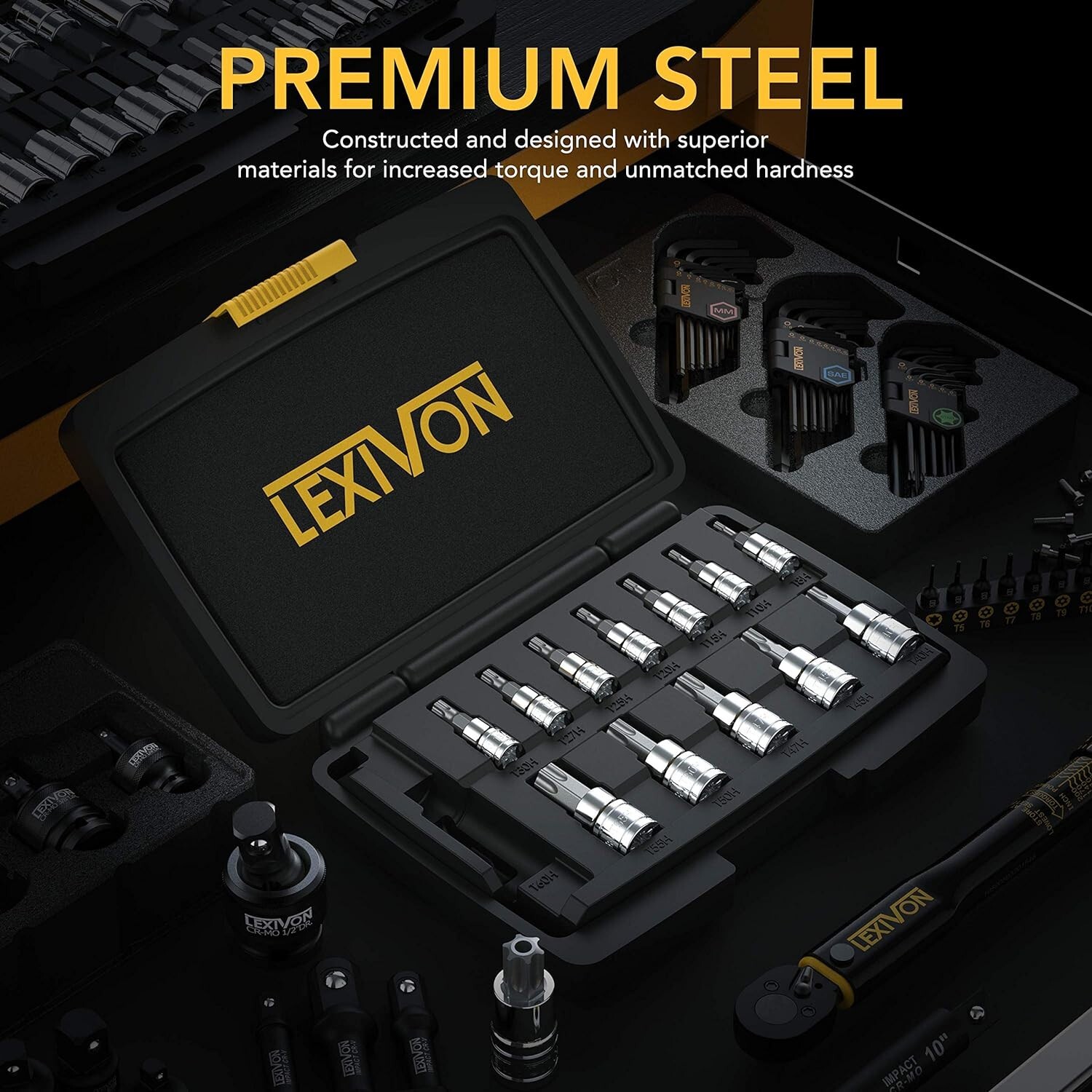 Tamper Proof Torx Bit Socket Set Premium S2 Alloy Steel Security Star T8. LX 146