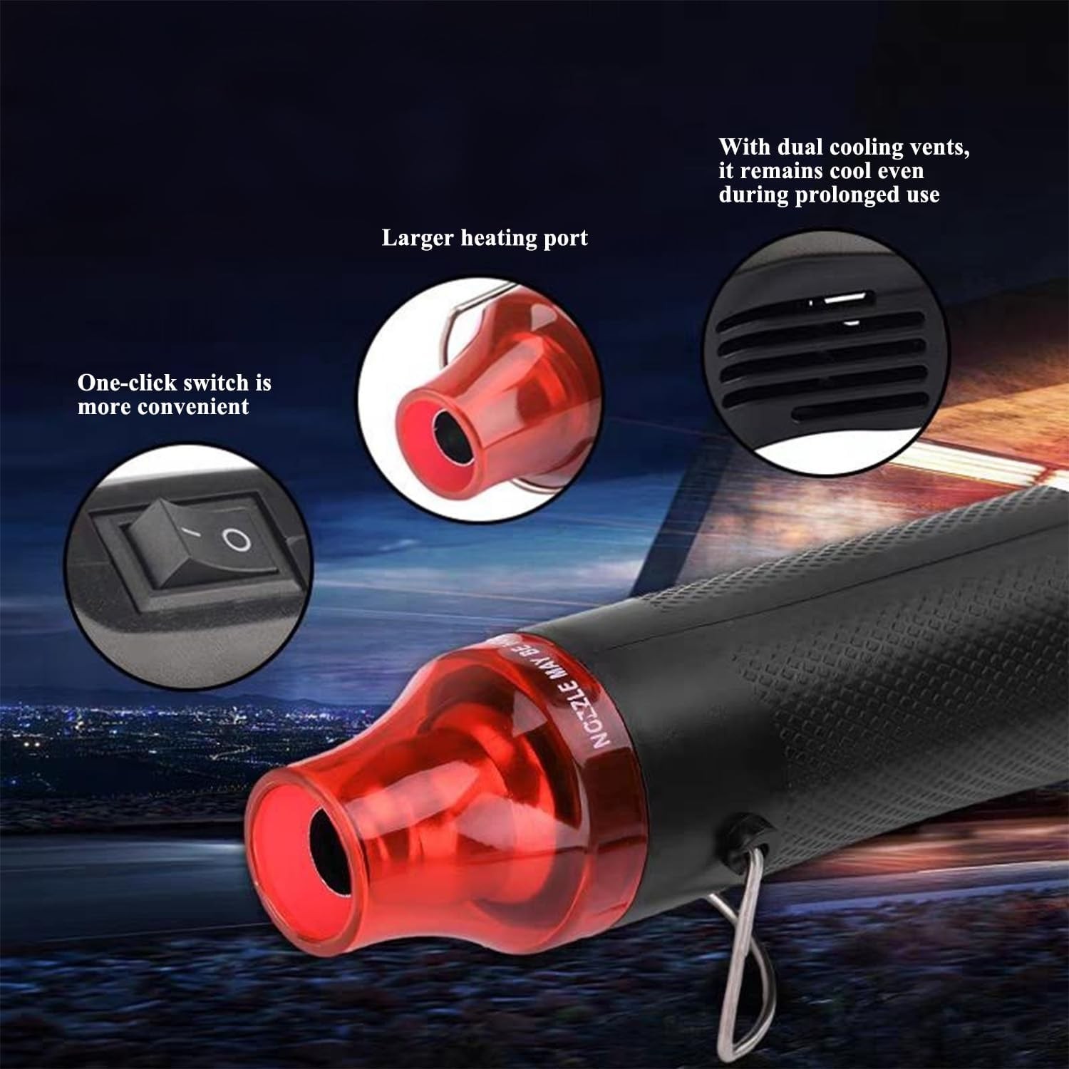 Mini Heat Gun 300W Portable Handheld Heat Gun Dual-Temperature Hot Air Gun for R