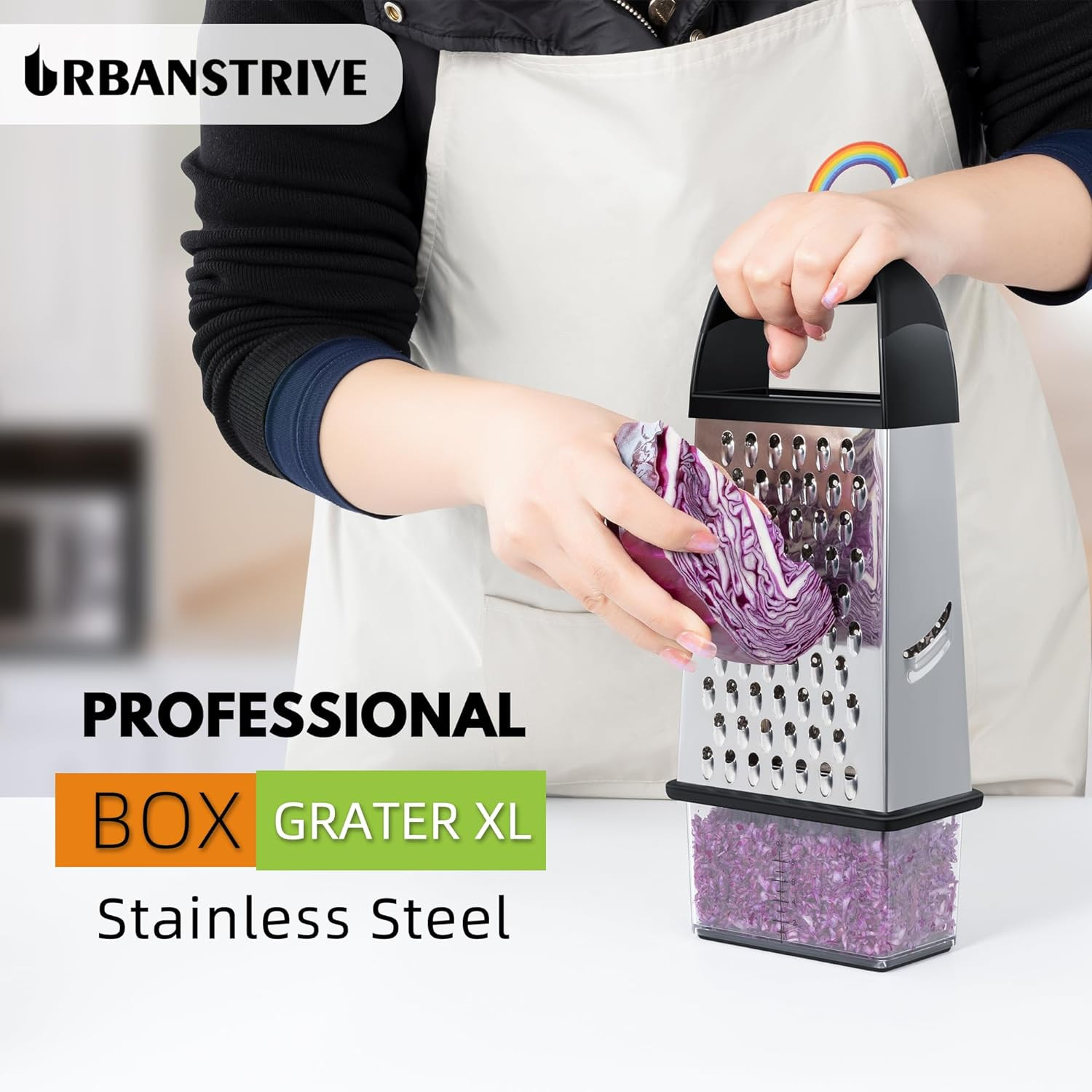 Cheese Grater with Container Box Grater Stainless Steel Graters for Kitchen Chee