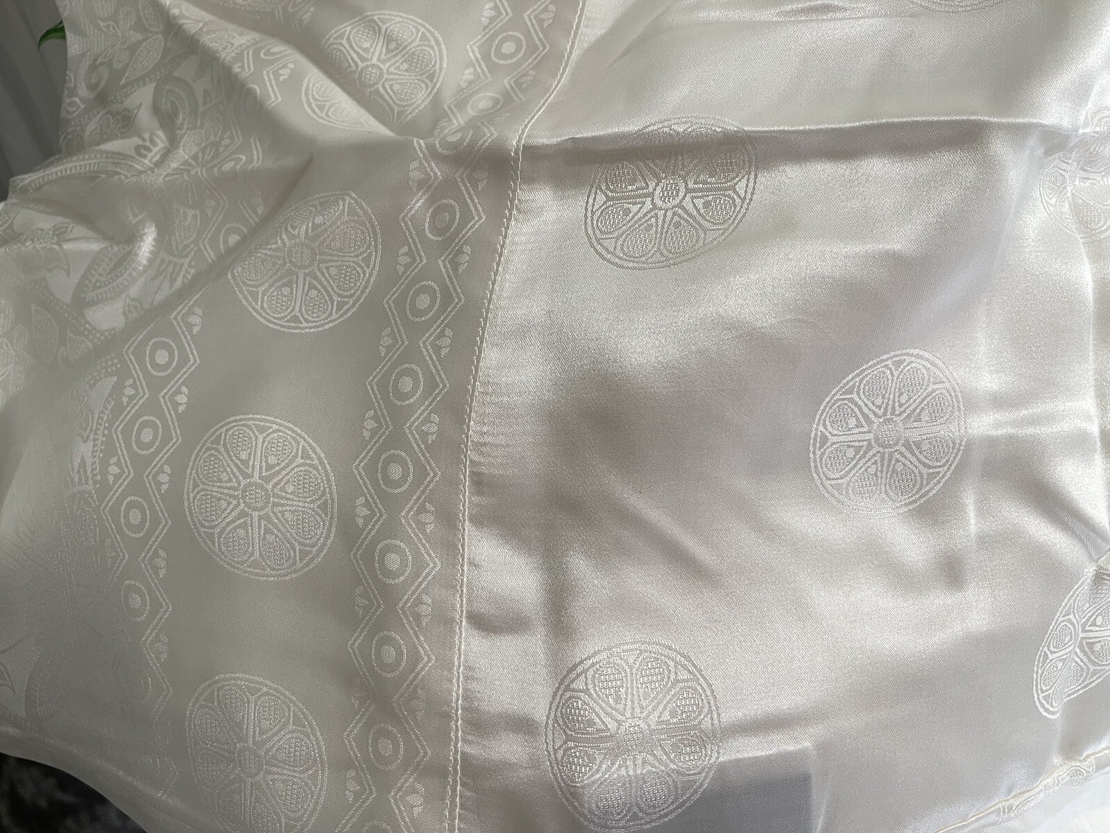 Cuddledown Italy NWT 1pc King Case 100% Silk Medallion Cream ONE PILLOWCASE