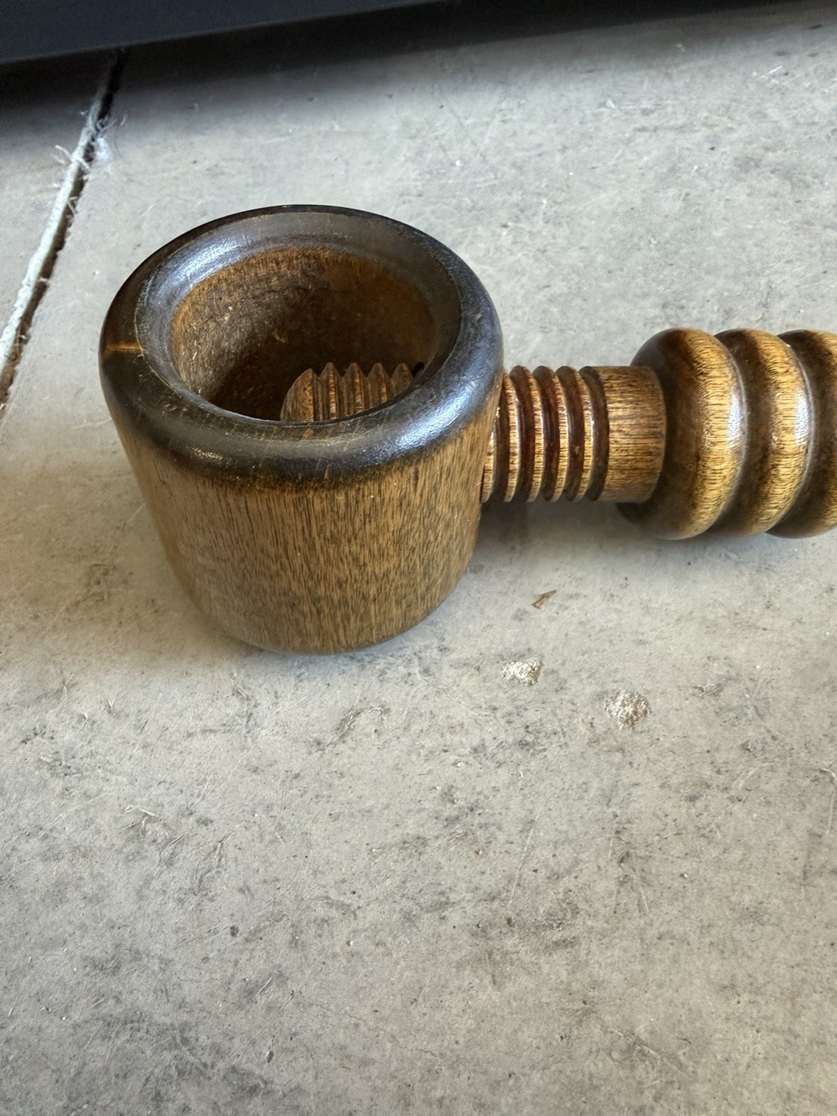 Vintage Retro Wooden Nutcracker Brown Kitchen Tool Less Than 10in