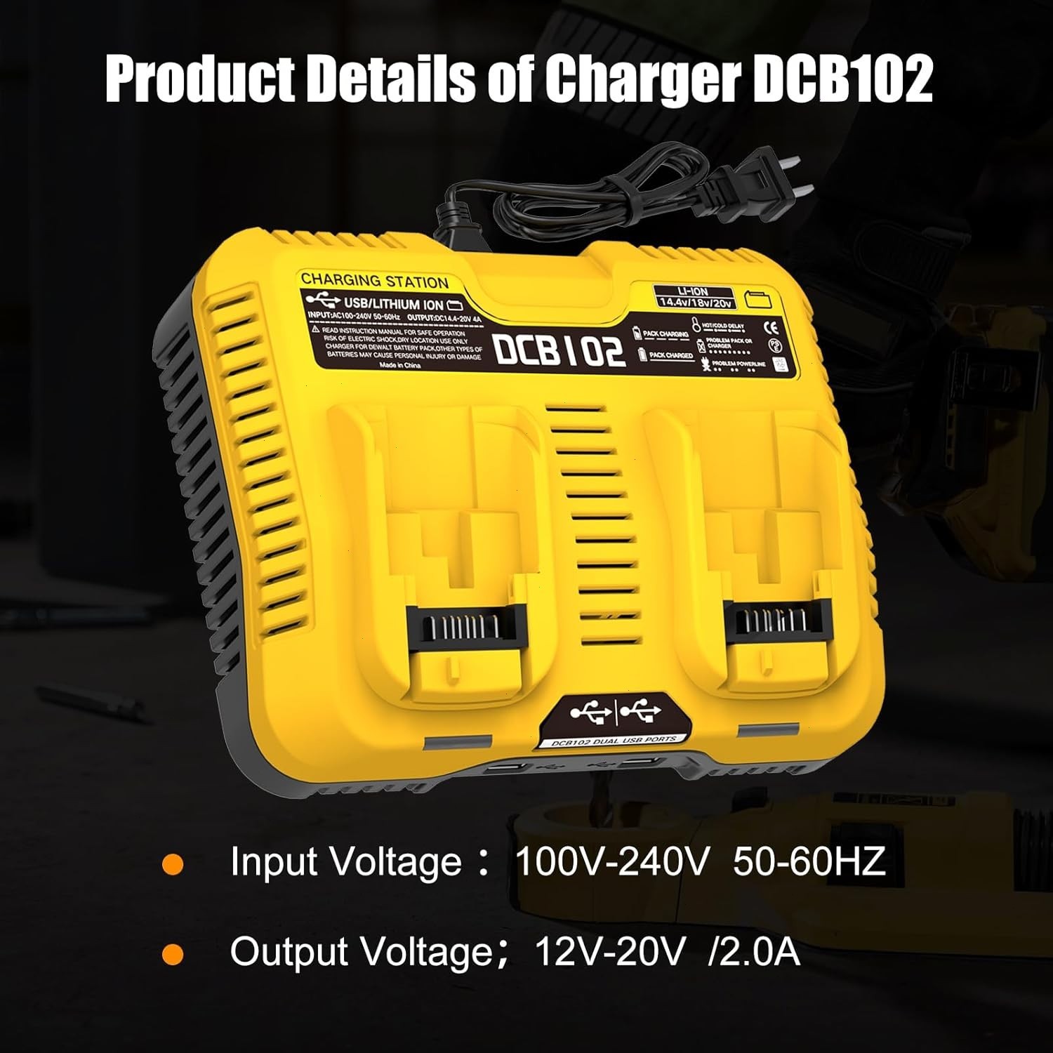 2Pack For DeWalt 20V 20 Volt Max XR 12.0AH Lithium Battery DCB206-2/Dual Charger