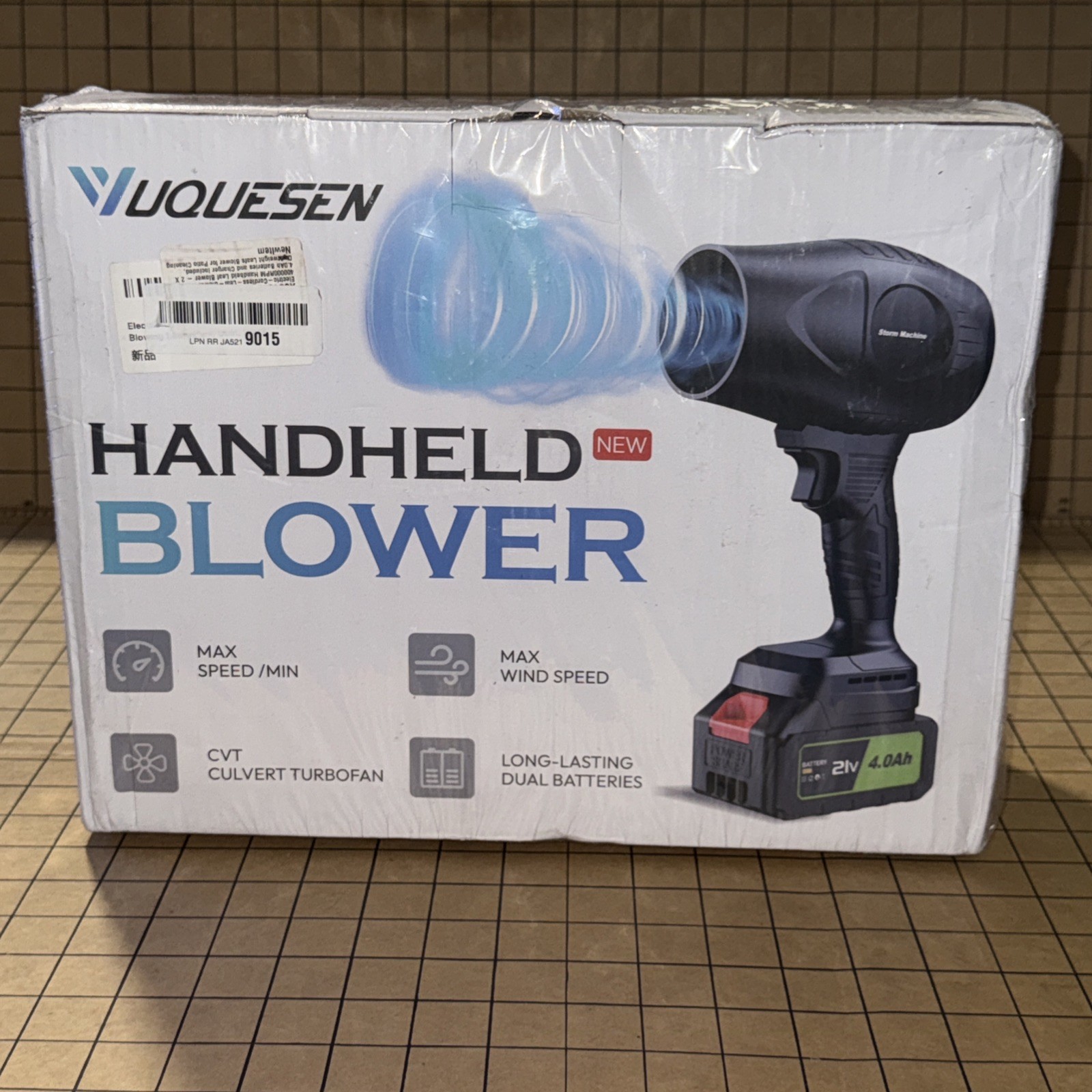 YUQUESEN Cordless Leaf Blower-21V Electric Handheld 2 Batteries DAMAGED SEALING