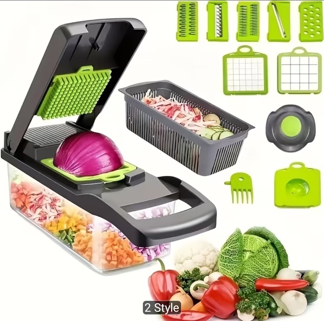 16-in-1 Multifunction Vegetable Chopper & Food Slicer – Kitchen Cutter, Dicer