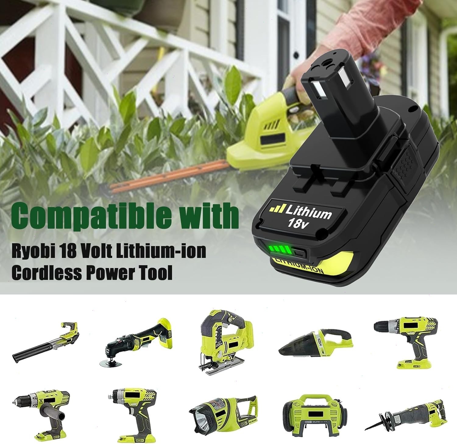 2PACK For RYOBI 18V 3.6Ah P108 High Capacity Battery 18Volt Lithium-Ion One Plus