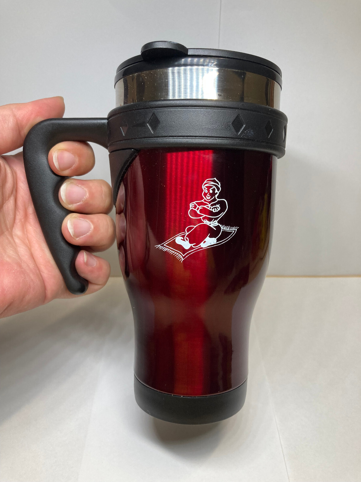 COFFEE & SMOOTHIE 16 oz. STAINLESS STEEL TRAVEL MUG in RED – HAND WASH ONLY (SQ)