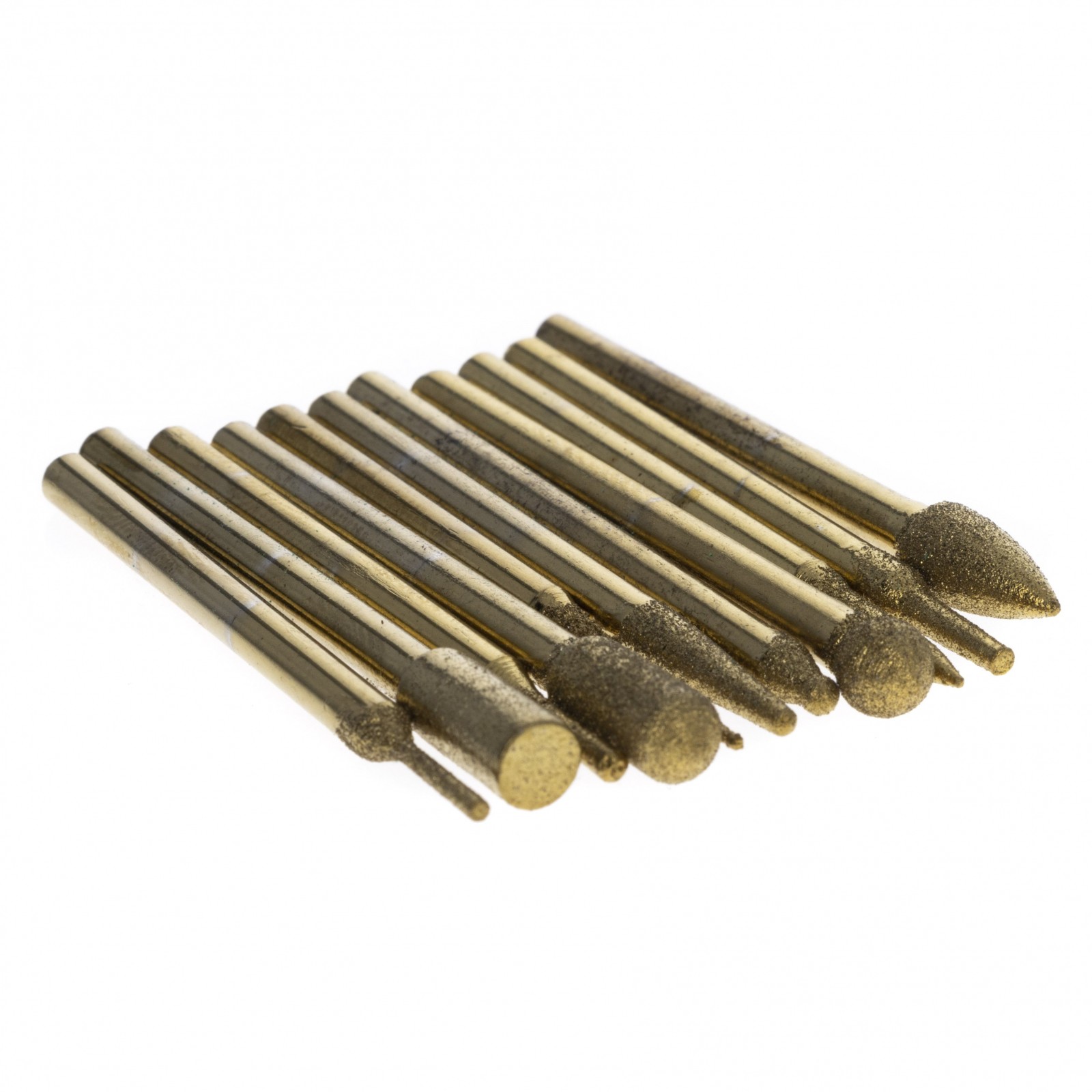 Universal Tool Assorted Diamond Burr Set 120-150 Grit .125 Inch Shank (Multiple