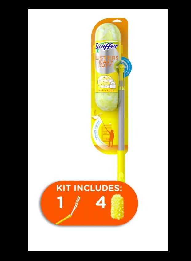 Swiffer Dusters 6’ ft Extender Handle Kit w/ 4 Refills: DOUBLE Ended,ceiling,fan