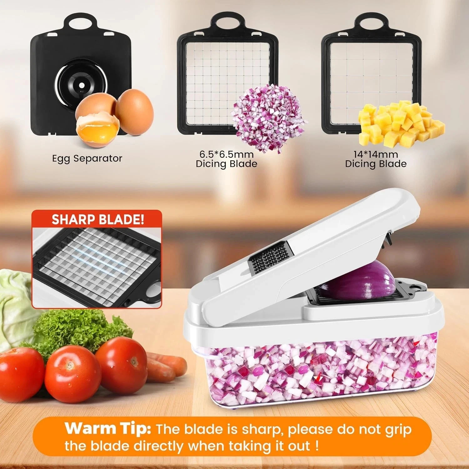15-In-1 Vegetable Fruit Chopper Cutter Food Onion Veggie Dicer Slicer Kitchen