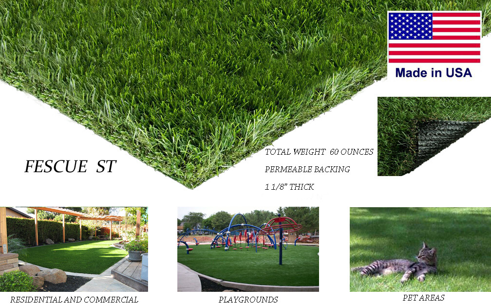 Fescue ST Synthetic Landscape Fake Grass Artificial Residential Turf Pet Lawn