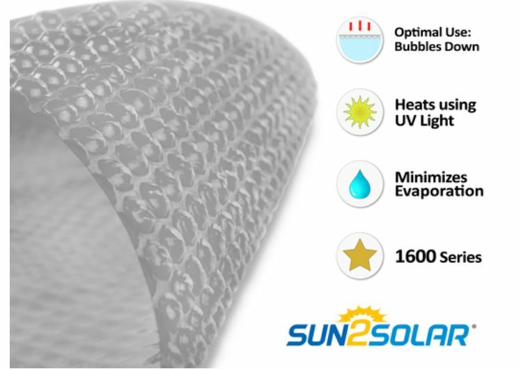 Sun2Solar 1600 Series Clear Round Swimming Pool Solar Covers – (Choose Size)