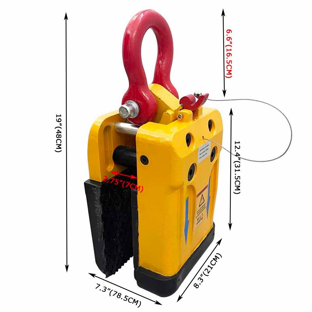 20-60mm Granite Stone Marble Lifter Stone Slab Lifting Clamp 0.8″-2.3″ 1000KG