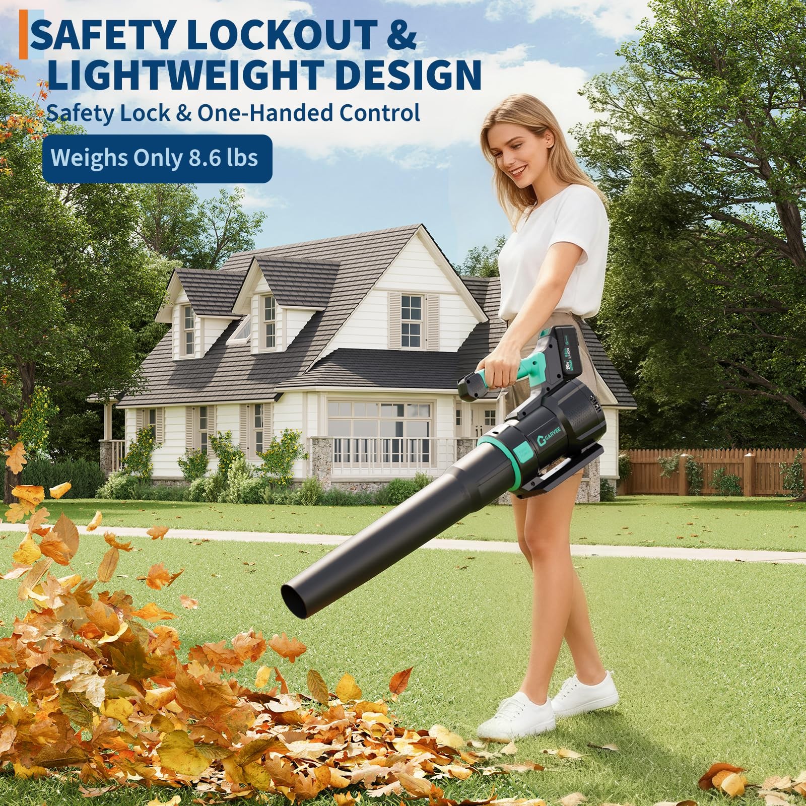 Wireless Leaf Blower 20V 4.0Ah Battery & Charger 650CFM/200MPH Brushless Motor