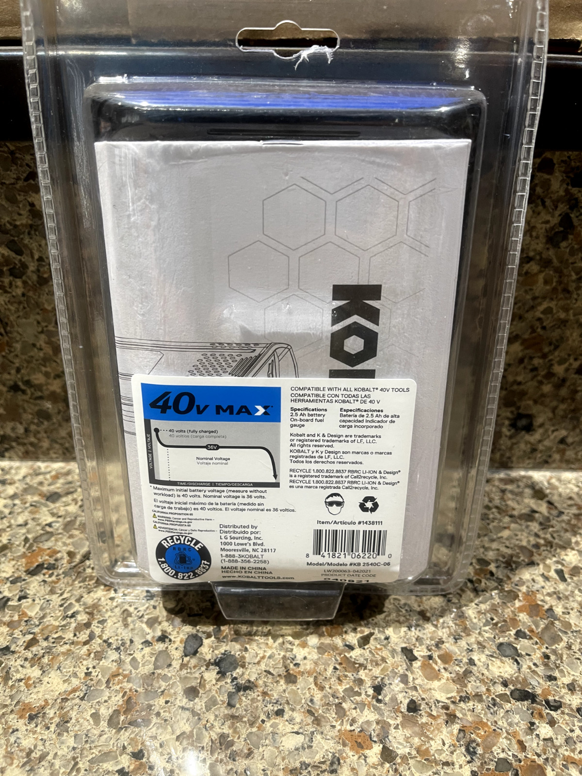 NEW! Genuine Kobalt 40V MAX Ultimate Output 2.5Ah Li-Ion Battery KB 2540C-06