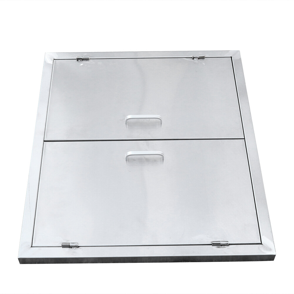 Stainless Steel Double Doors Access Outdoor Kitchen Island Door Drawer BBQ Grill