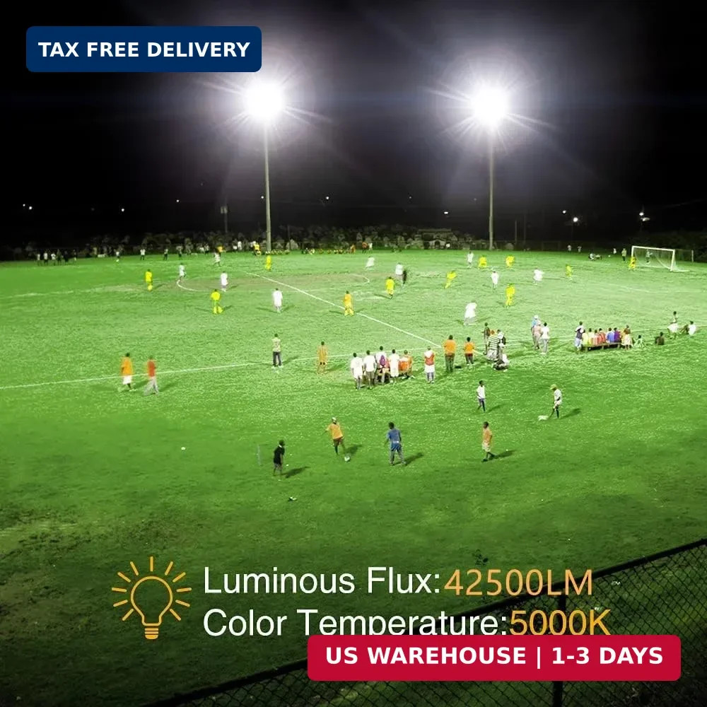 XYCN 2 pack 300W LED Flood Light(2000W Equivalent),Super Bright 42,500LM 5000K D