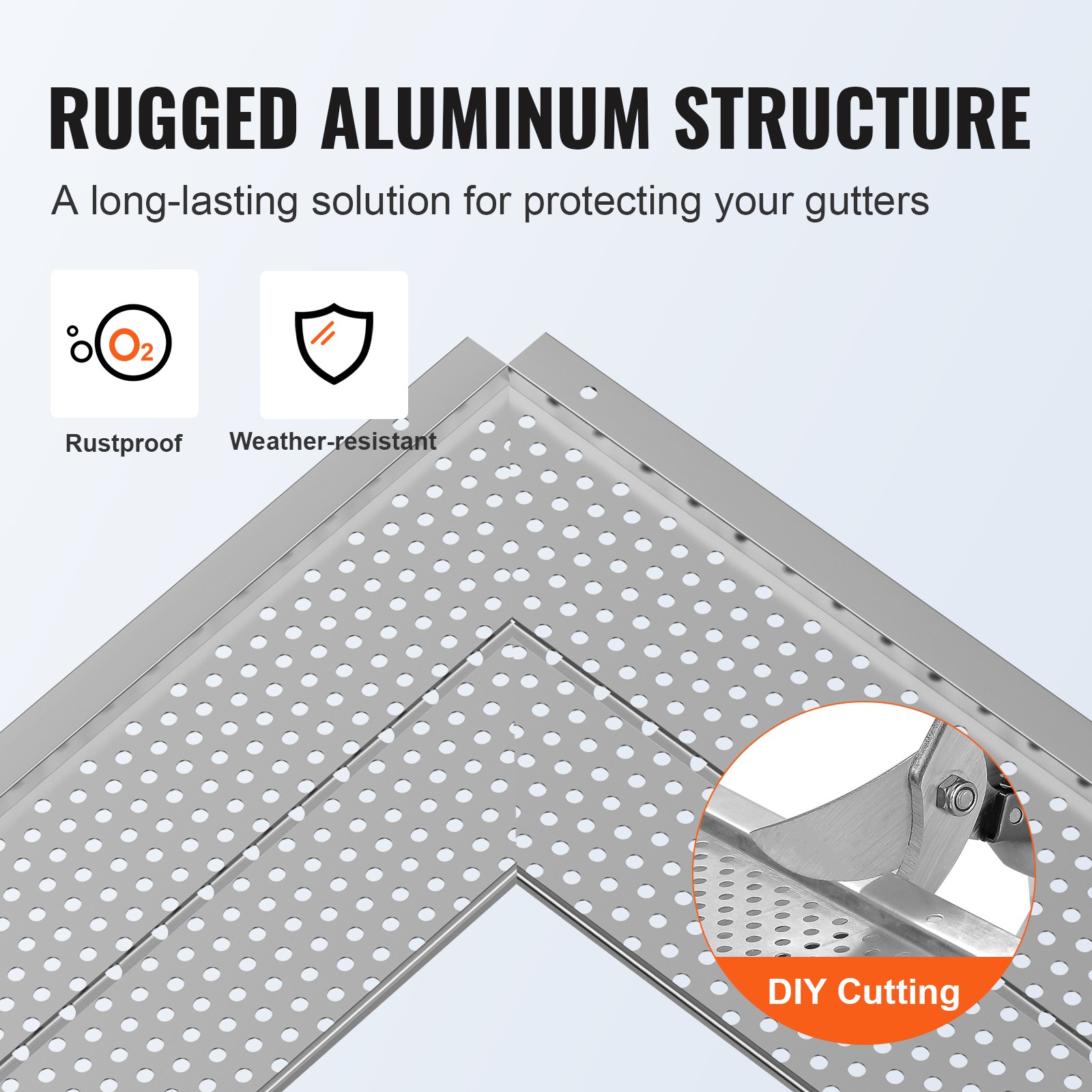 VEVOR Gutter Guard 5 in Wide 208 ft Length Cover Mesh Leaf Debris Protection