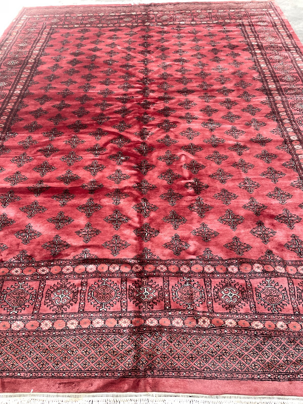 Hand-Woven Wool and Silk Princess Bokhara Area Rug