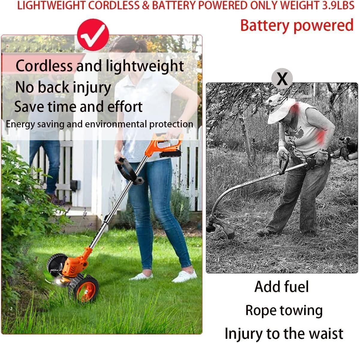 NEW Cordless Weed Eater Electric Lawn Edger VIP
