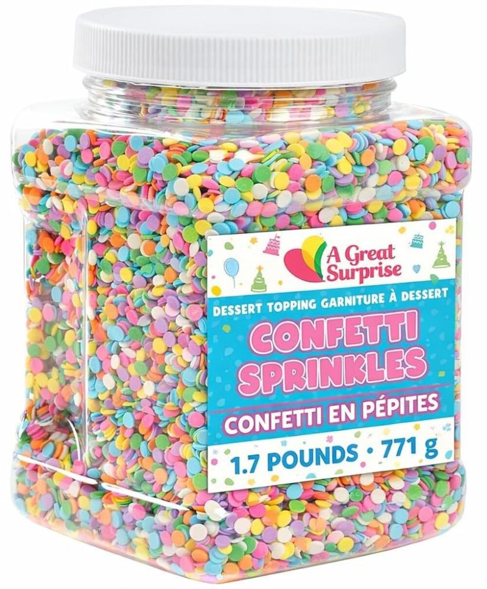 A Great Surprise Spring Confetti Sprinkles 1.7 lb Bulk Pastel Confetti Jimmies