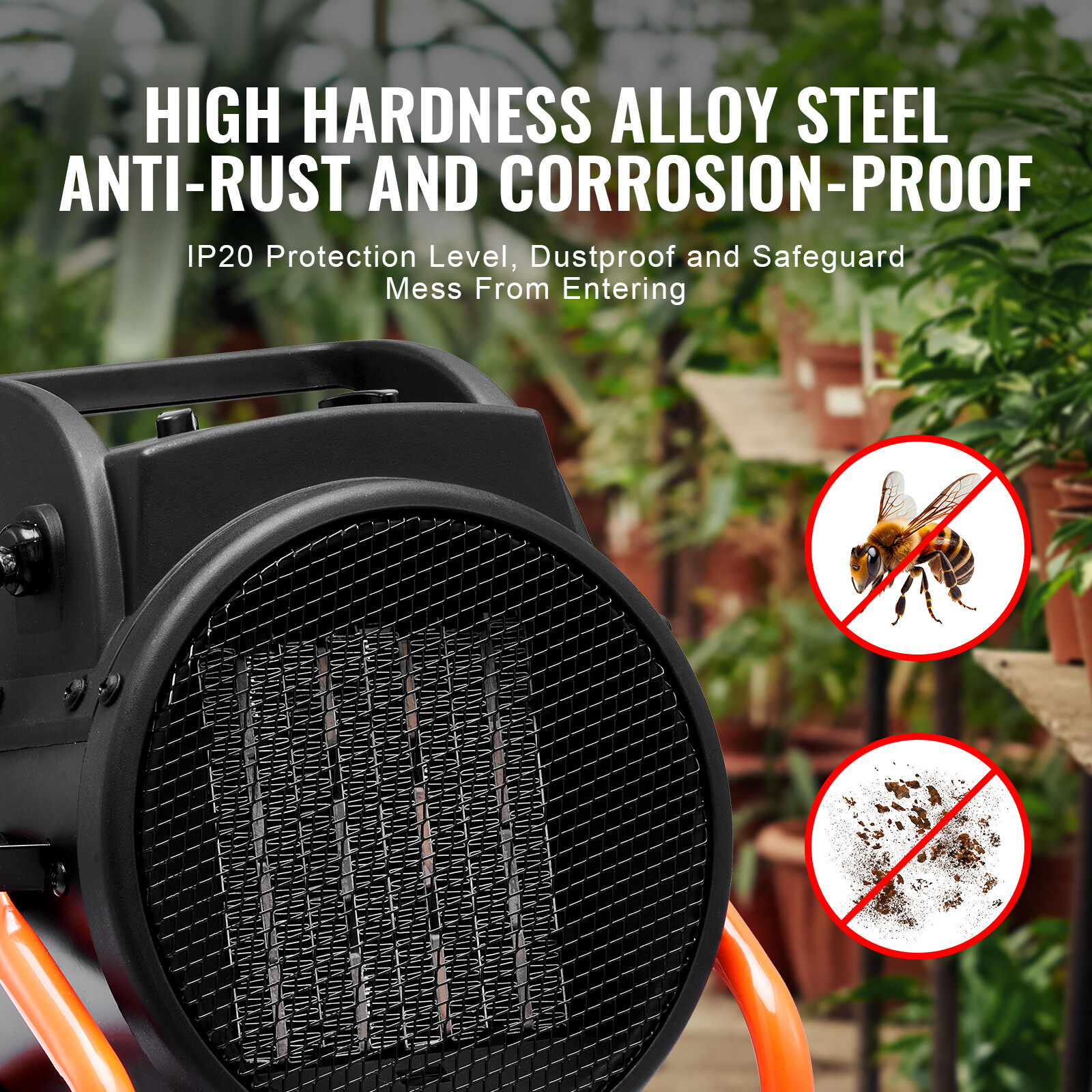 VEVOR 1500W Greenhouse Heater Thermostat PTC Fast Heating Overheat Protection