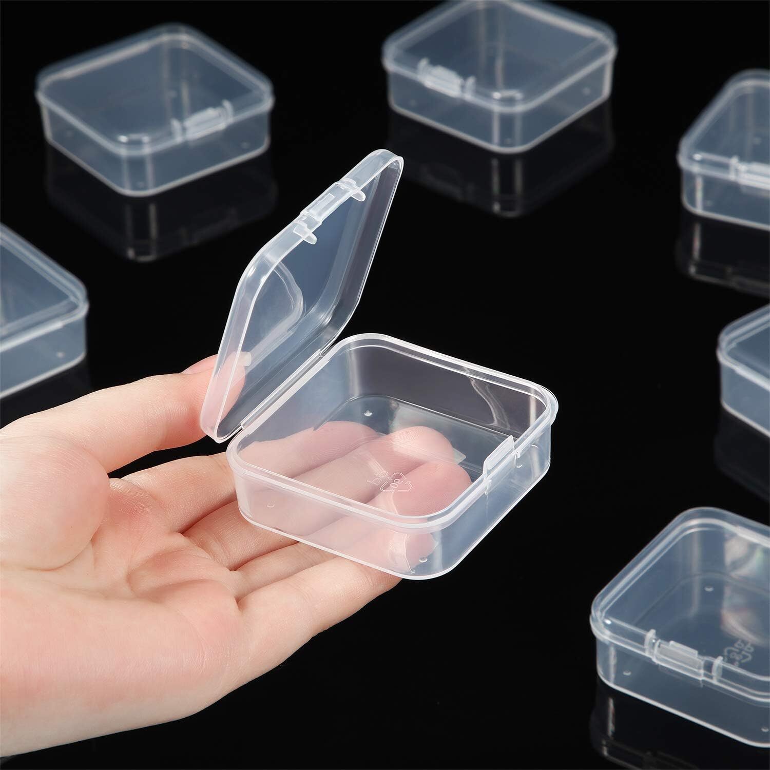16x Small Plastic Storage Boxes Container Square Box Coins Screws Jewelry Crafts