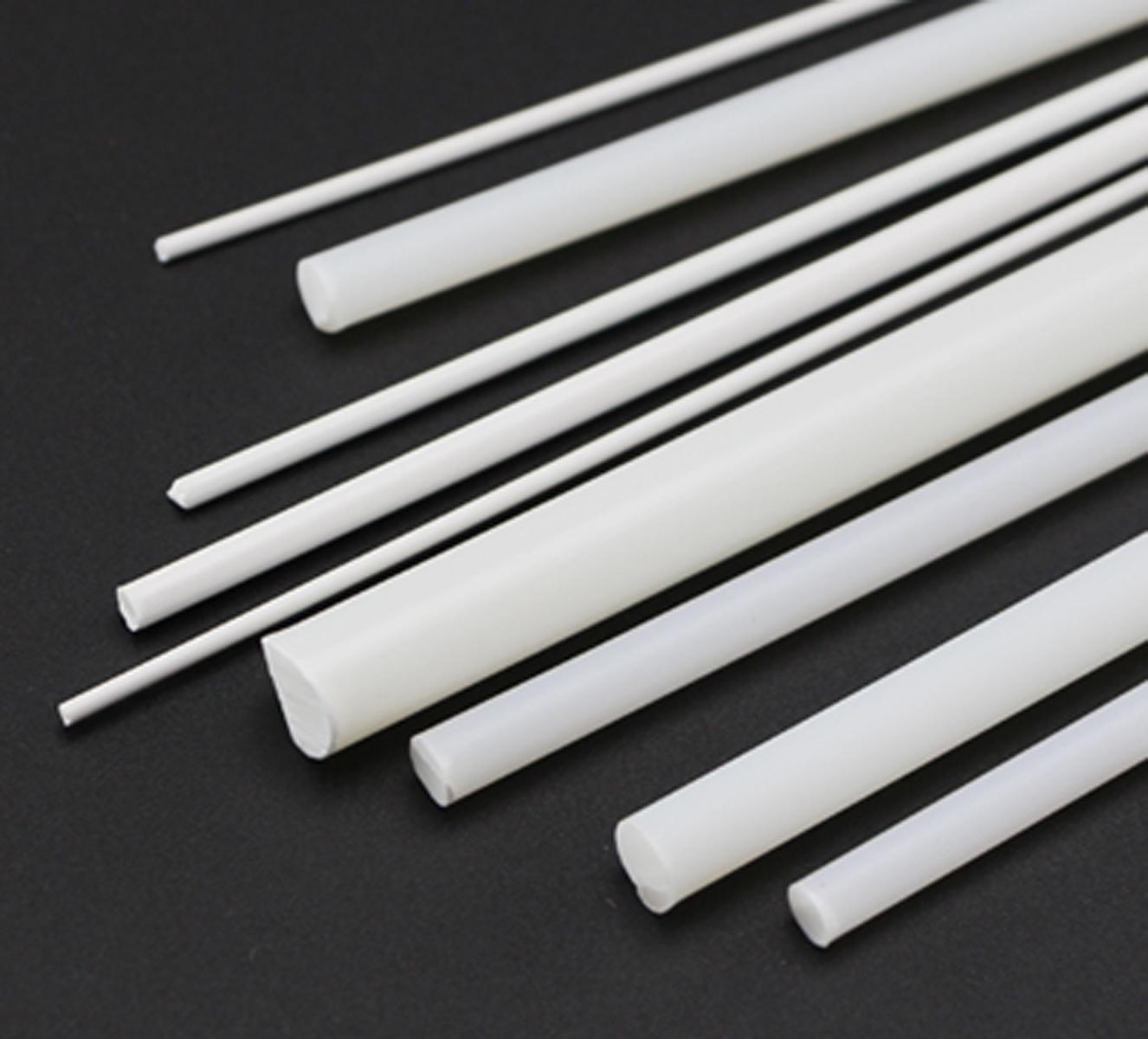 US Stock 10x ABS Styrene Plastic Round Bar Rod Dia 1mm length 9.8″ 250mm White