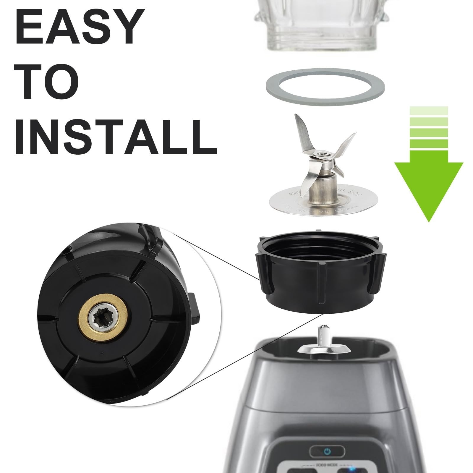 Oster Blender Replacement Parts – Ice Blade & ABS Base with O-Rings
