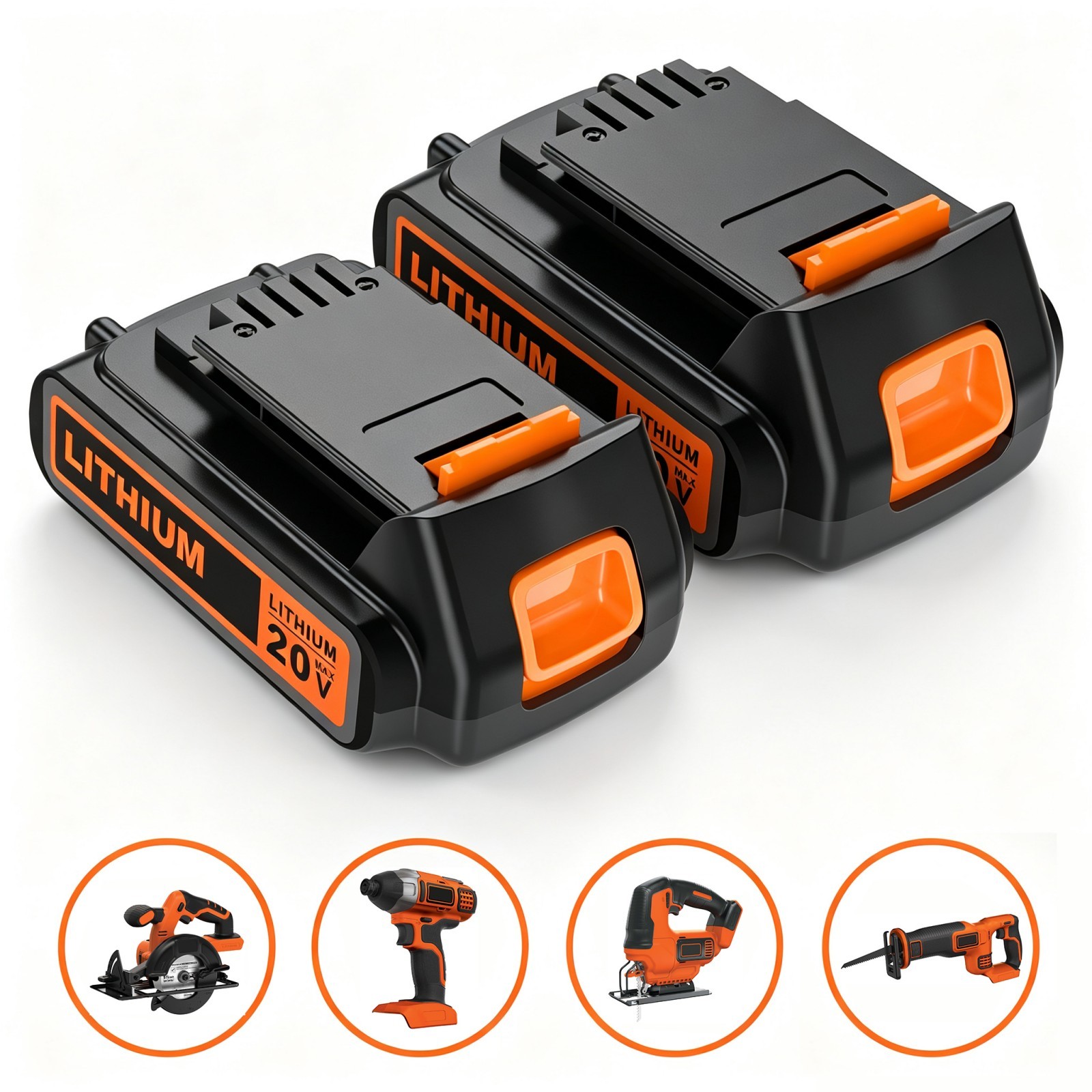 2 Pack 20V MAX 3.0Ah Battery for BLACK+DECKER 20 Volt Lithium Batteries LBXR20