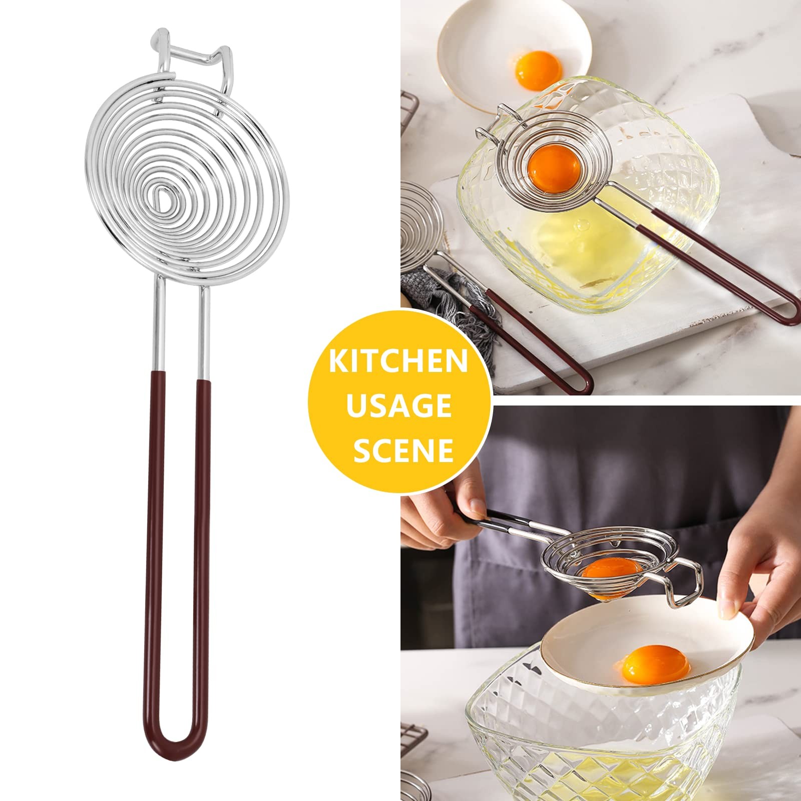 NileHome Egg Separator Yolk White Stainless 3.1 x 9.8in, 1 Pack