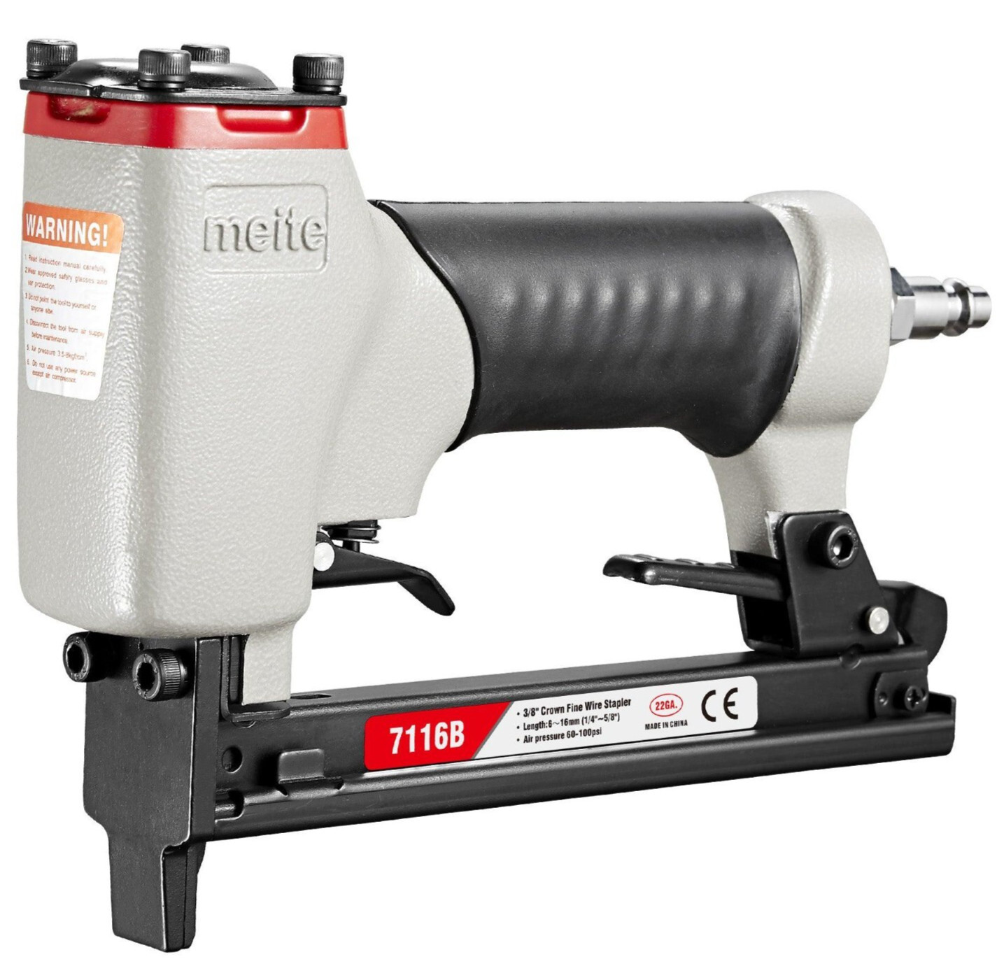 meite 7116B Pneumatic Staple Gun 22 Gauge 3/8″ Crown 1/4″-5/8″Upholstery Stapler
