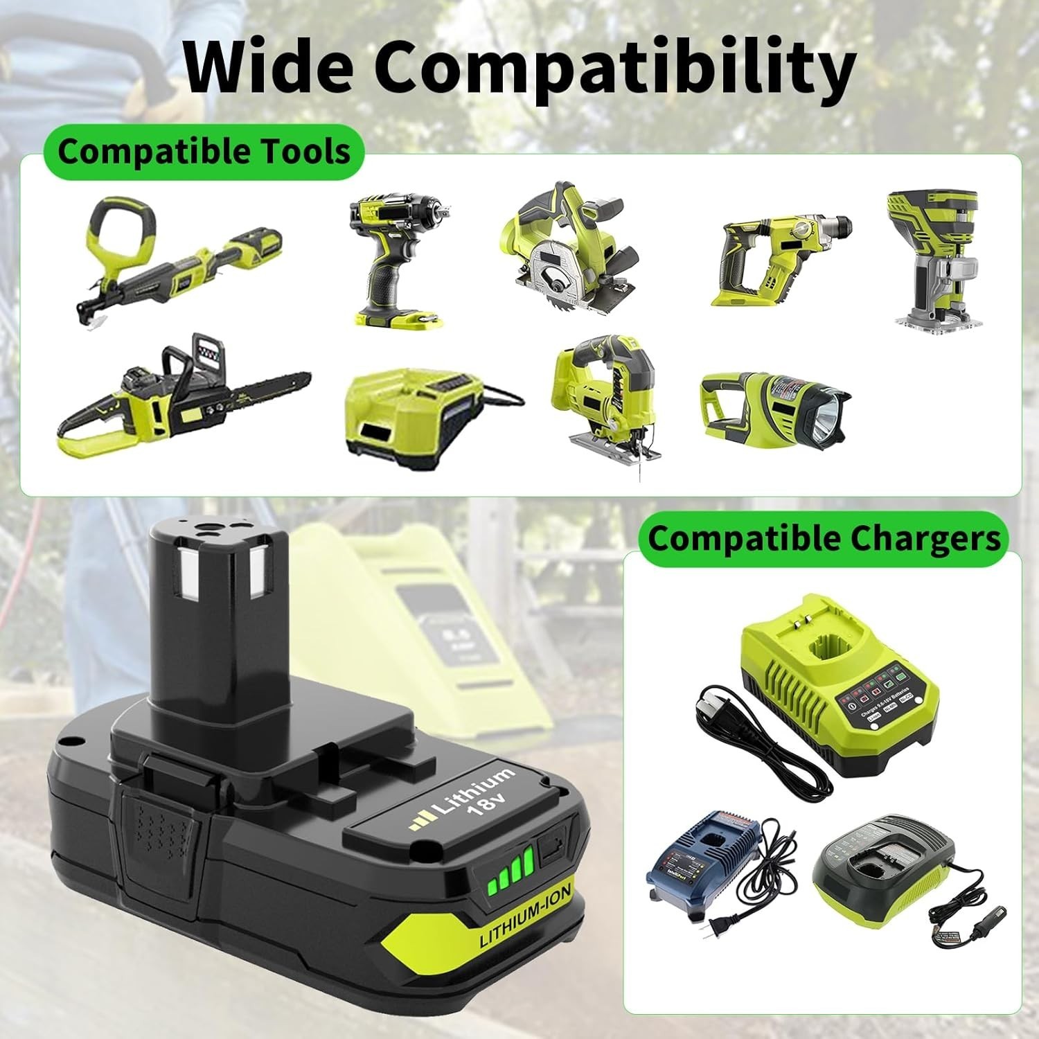 8.0Ah 18Volt For RYOBI P108 18V For One+ Plus High Capacity Lithium Ion Battery