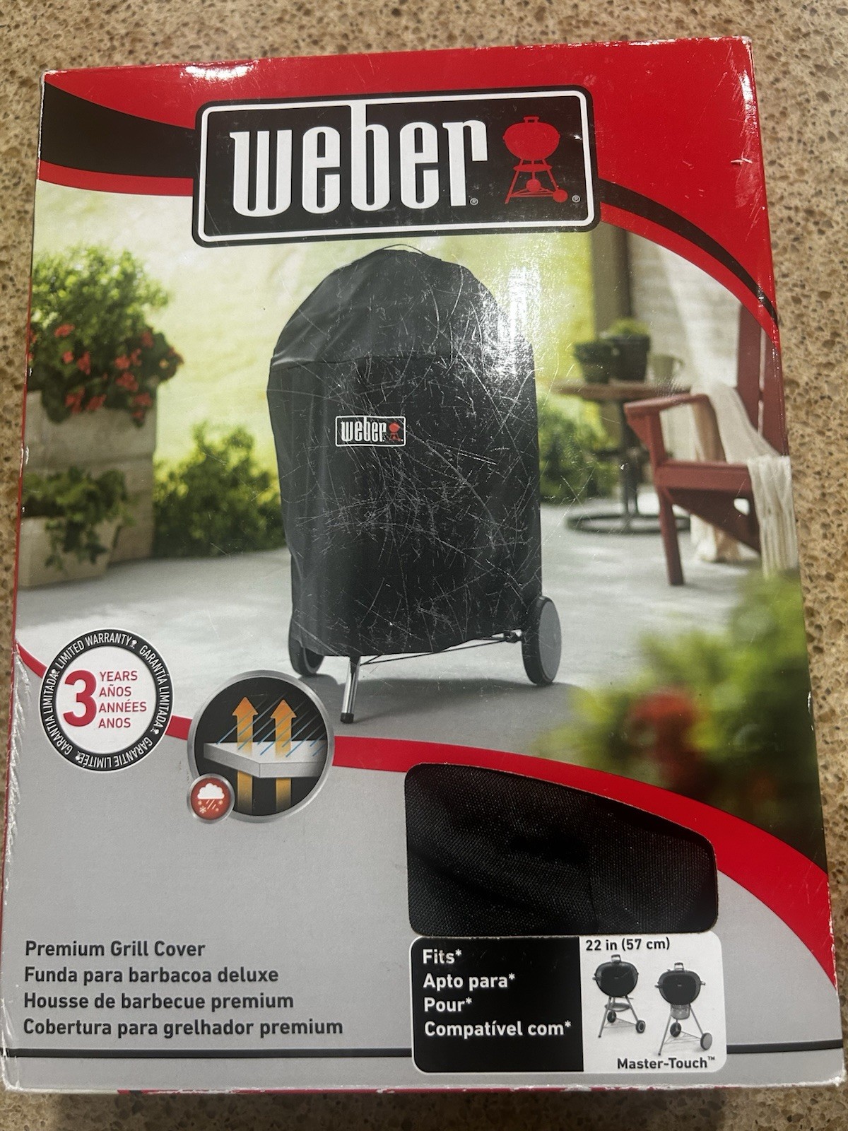 Weber Grill Cover 22in Master-Touch Black Polyester Premium 7150