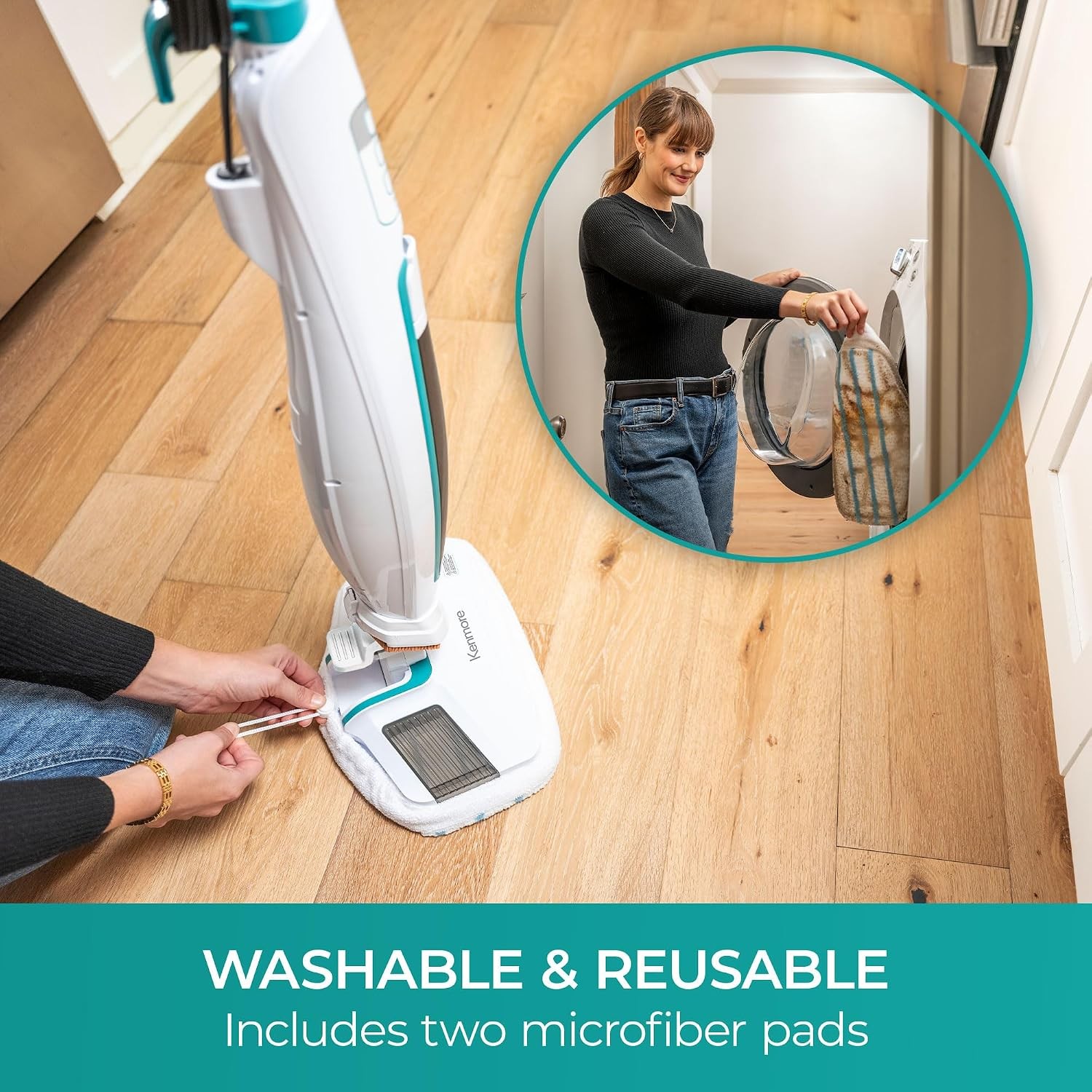 Kenmore SM2060 S200 Steam Mop 2 Modes Quick Heat Washable Pads Hardwood Tile