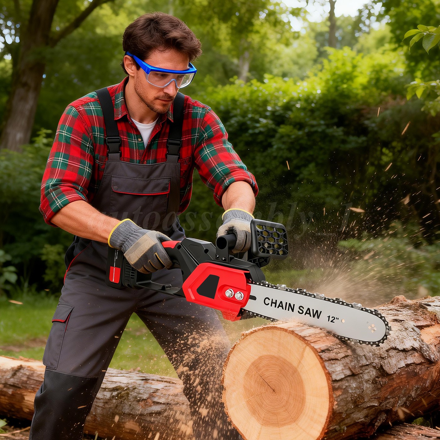 8inch Electric Mini Chainsaw Cordless Handheld Saw 2 Battery + 3Chain for Makita