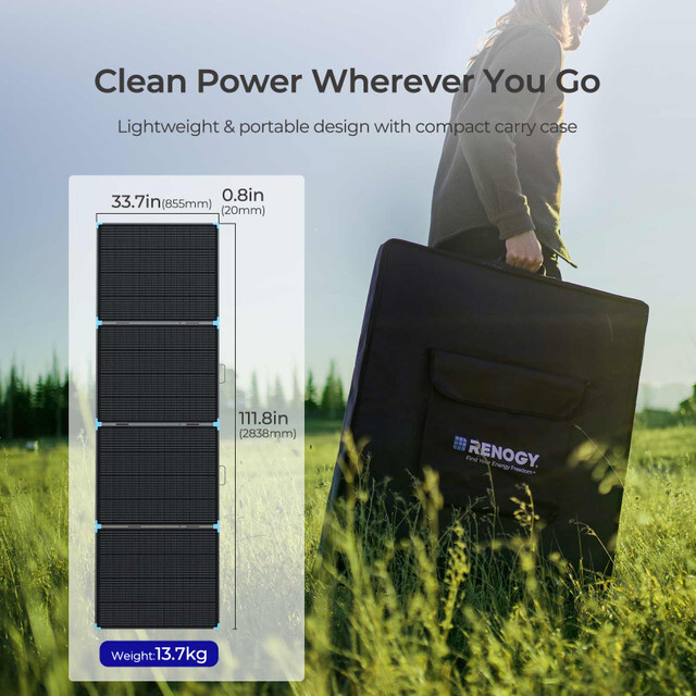 Renogy 400W Lightweight Portable Solar Suitcase Foldable Solar Panel