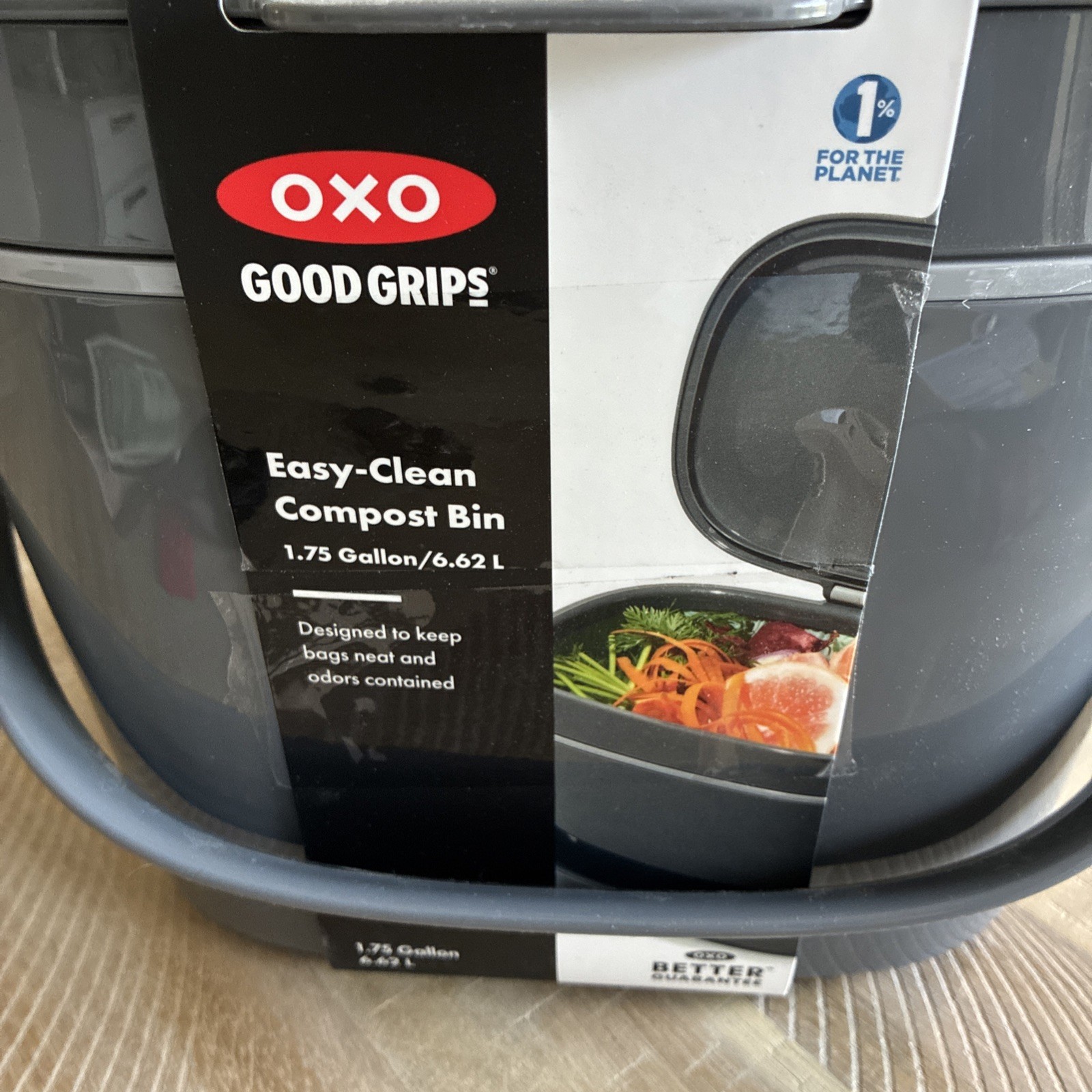 OXO Easy-Clean Compost Bin 1.75 Gallon Gray Kitchen Countertop – 13294600