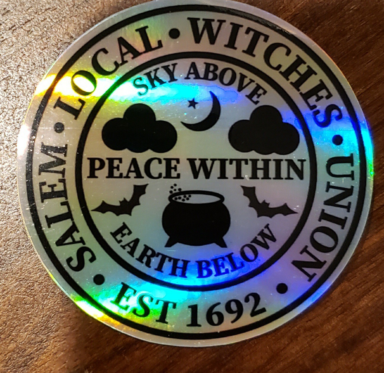 SALEM LOCAL WITCHES UNION Holographic Sticker Vinyl 2.5 in UV WEATHER RESISTANT