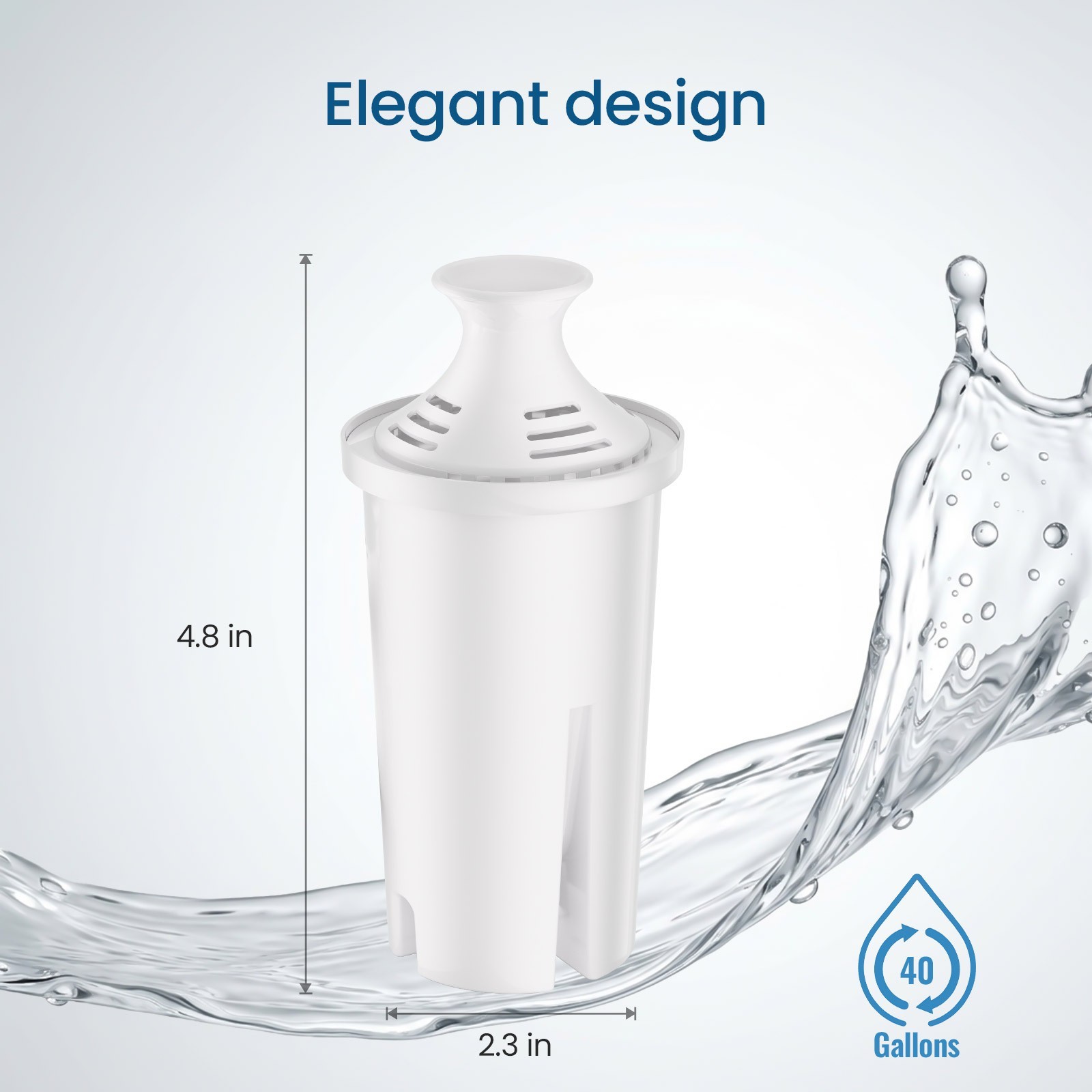 6 Pack Water Filter Cartridge, Replacement for Brita Classic, Mavea 107007