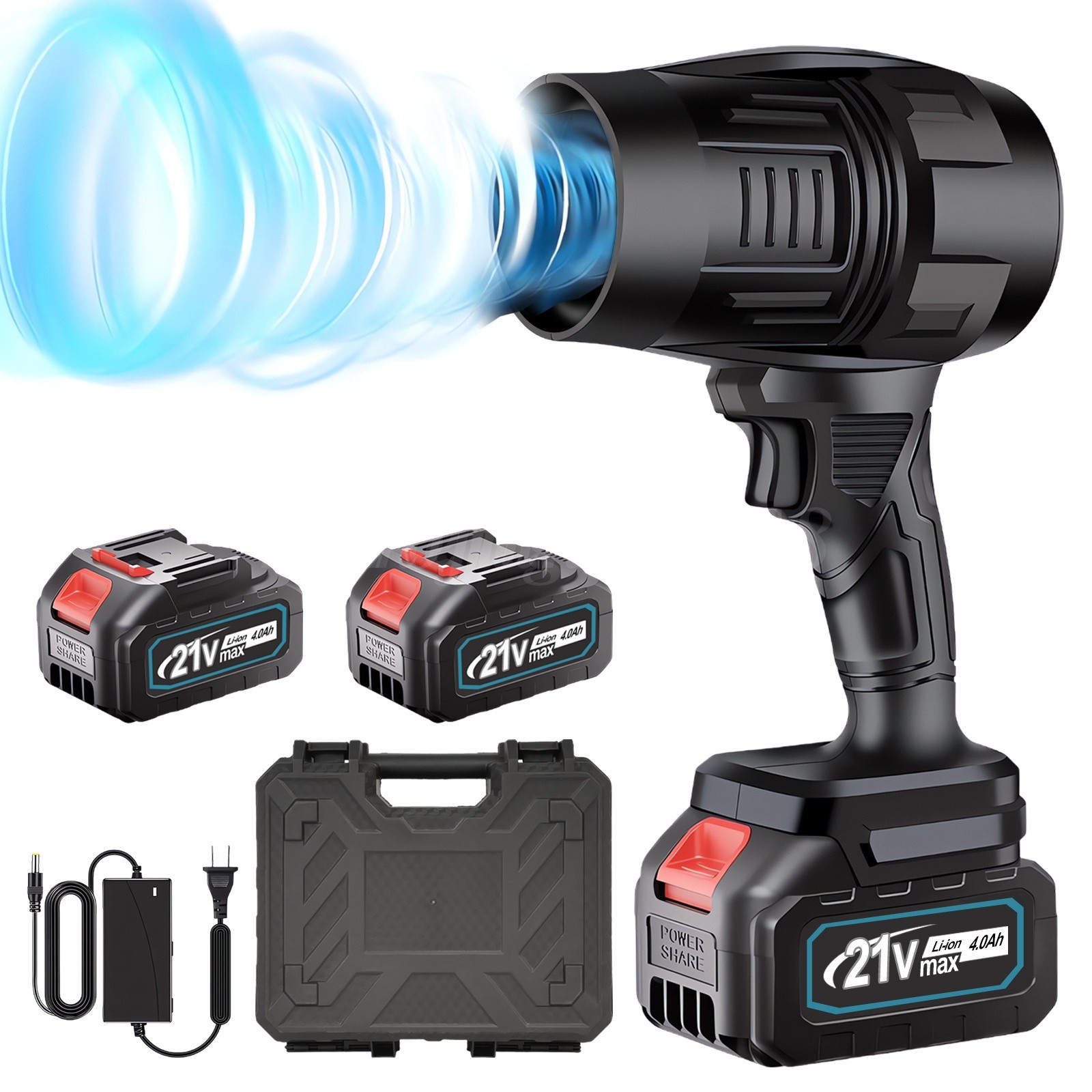 Electric Cordless Leaf Blower 80,000PM Handheld Leaf Blower 2X Battery & Charger