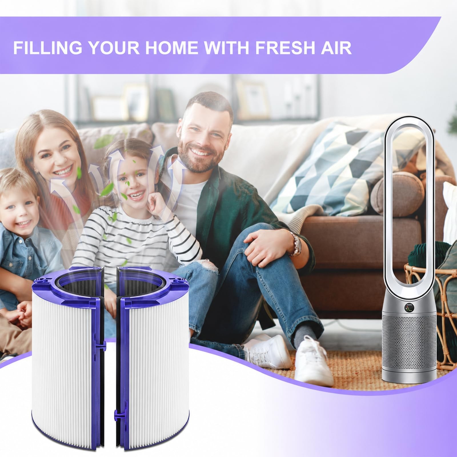 Filter Replacement for Dyson TP04 TP06 TP07 TP10 HP1 HP07 HP09 HP10, 2 Pack