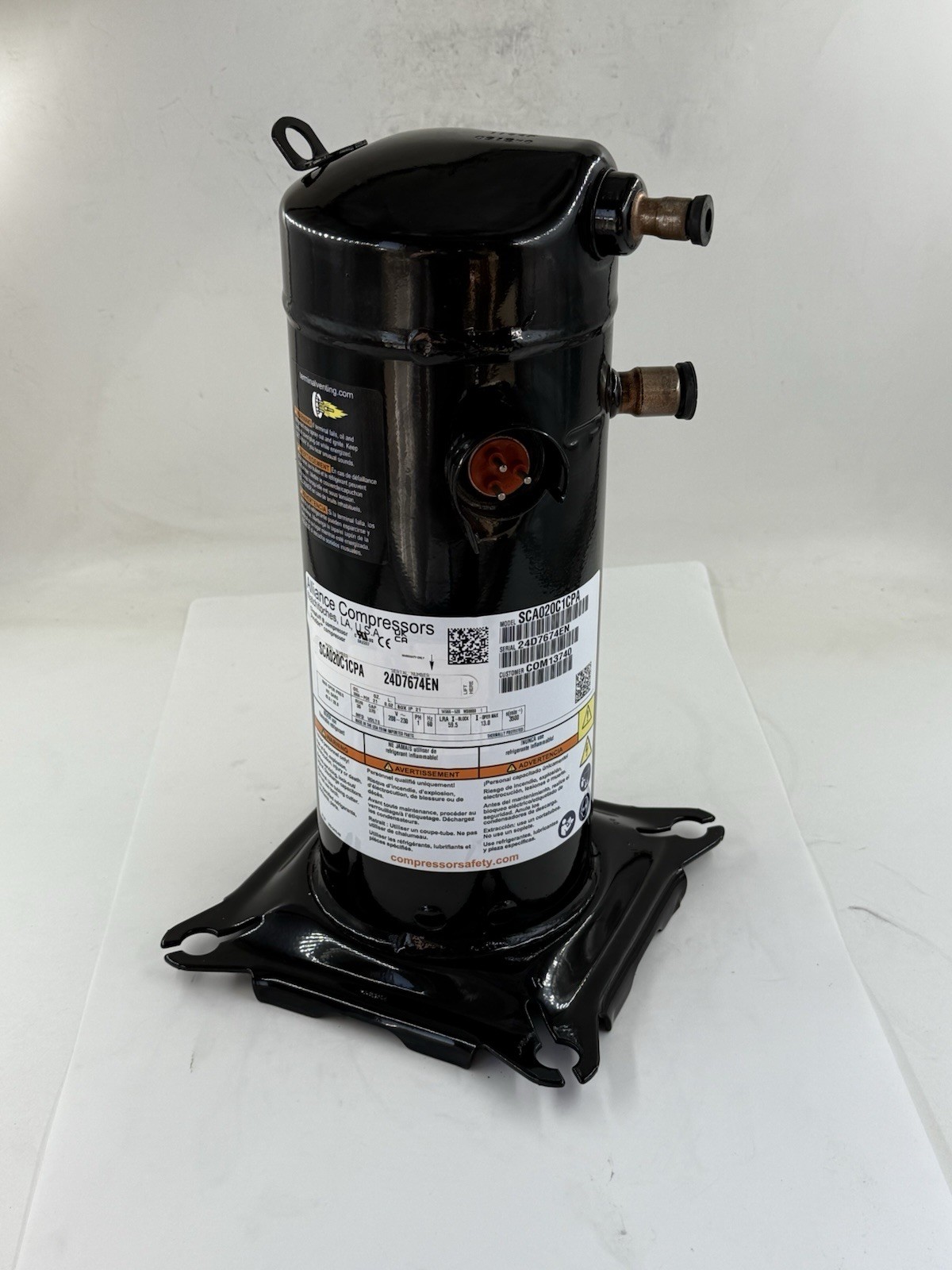 NEW Trane Alliance Compressor SCA020C1CPA COM13740 208-230V 1PH R410A 2 TON