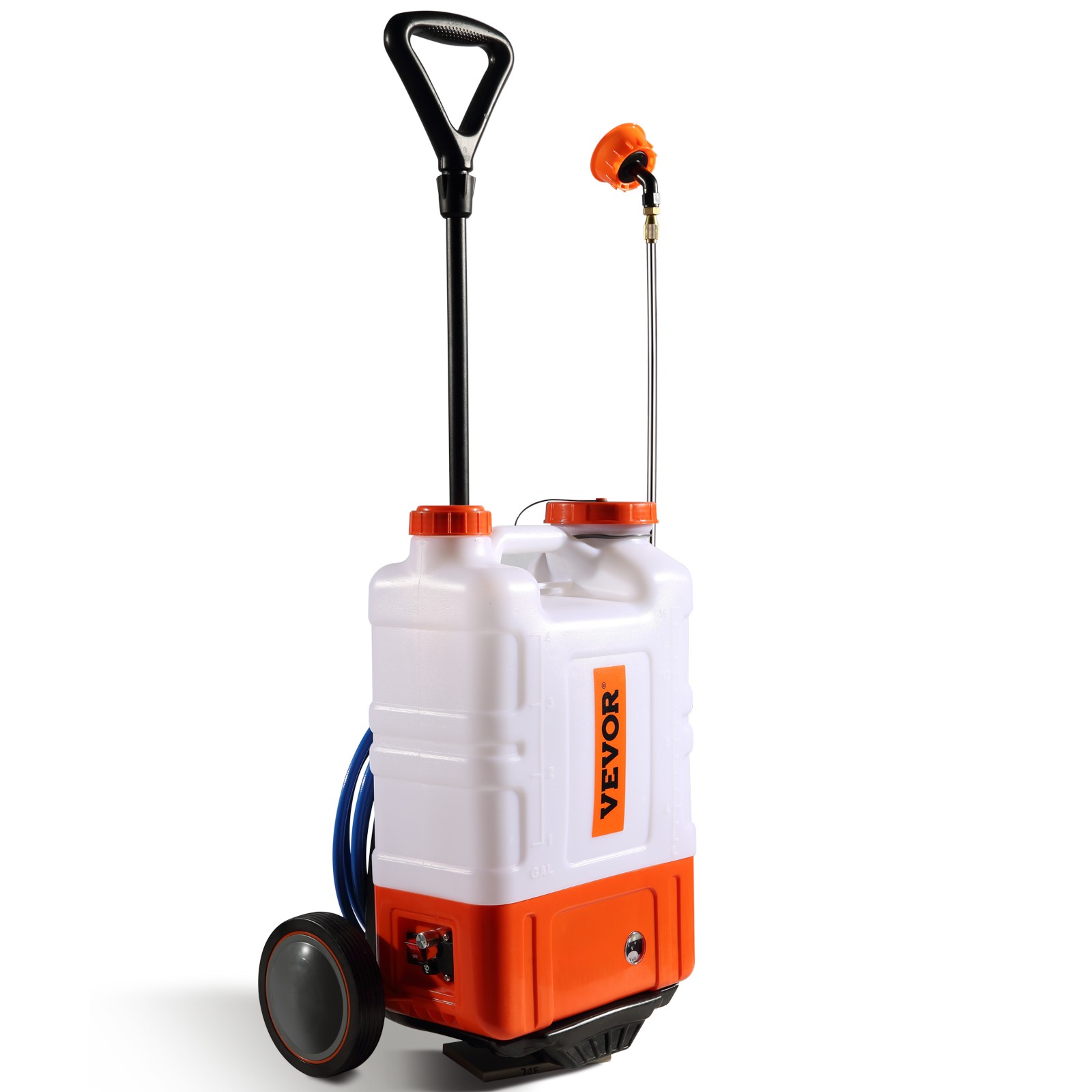 VEVOR Battery Powered Backpack Sprayer with Wheel 4 Gal Tank 0-94 PSI Adjustable