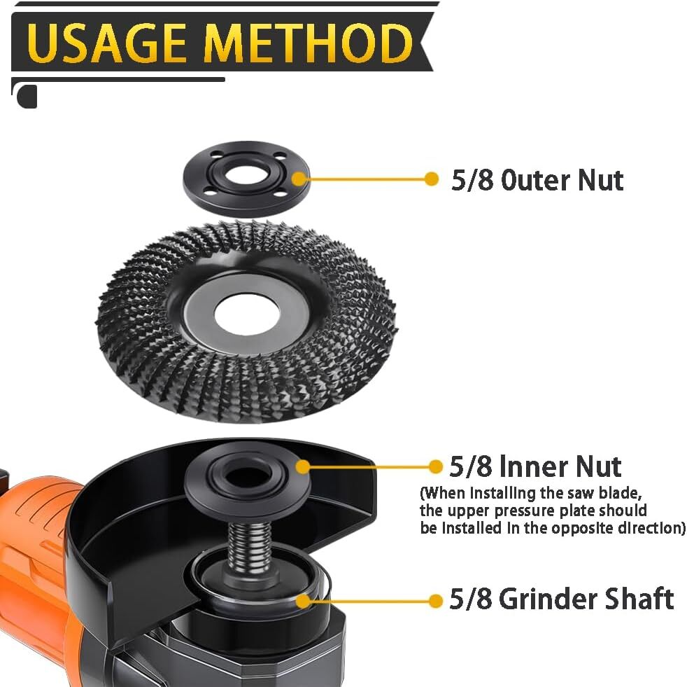 7PCS Angle Grinder Lock Nut & Flange Wrench Set for 4.5″ 5″ Tools w/ Bag 5/8-11